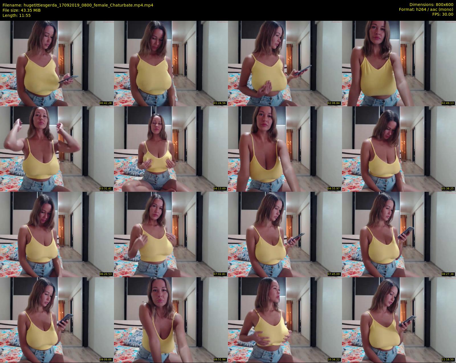 hugetittiesgerda — 12 minute Chaturbate female cam show recording, 480p, Sep 17, 2019