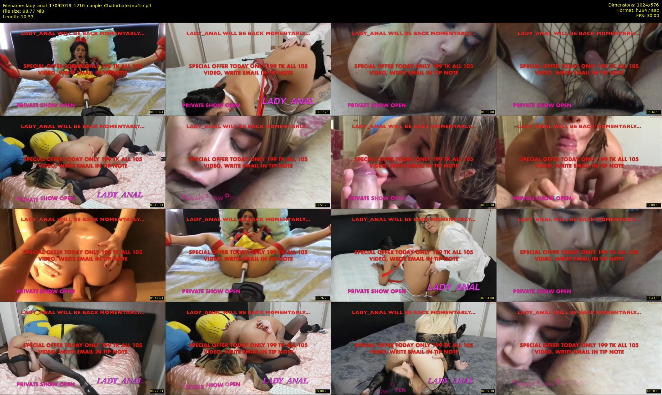 lady_anal — 11 minute Chaturbate female cam show recording, 480p, Sep 17, 2019
