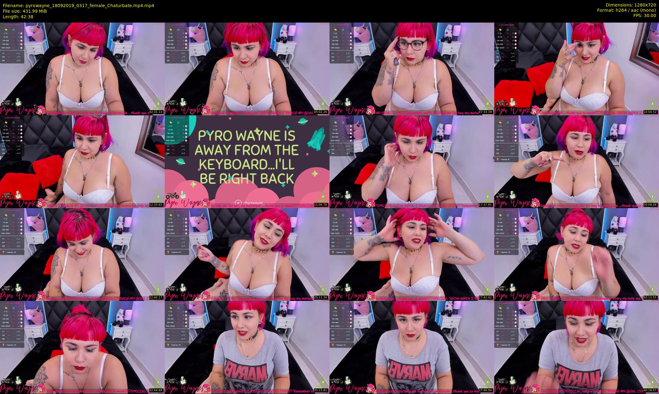 pyrowayne — 43 minute Chaturbate female cam show recording, 720p, Sep 18, 2019