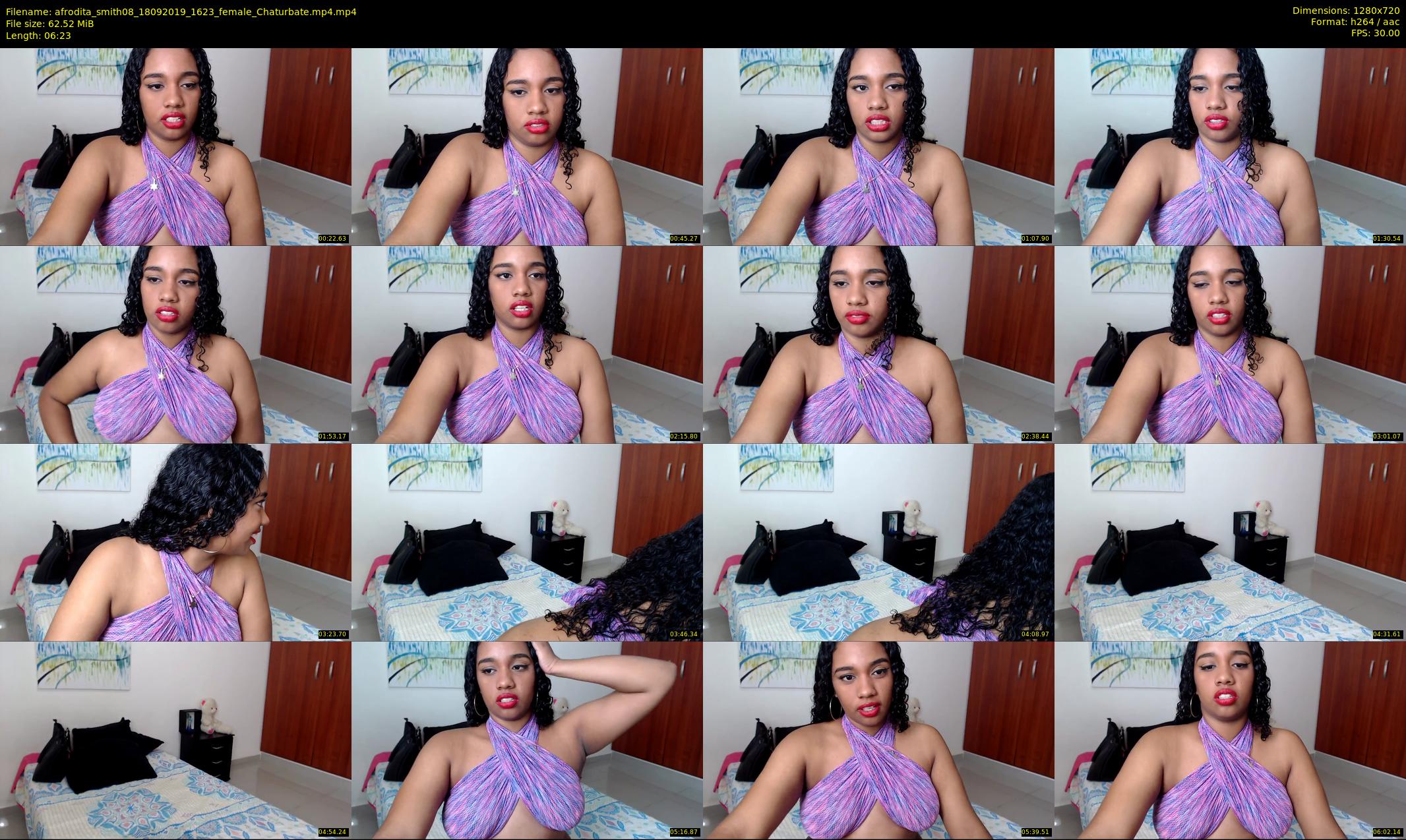 afrodita_smith08 — 7 minute Chaturbate female cam show recording, 720p, Sep 18, 2019