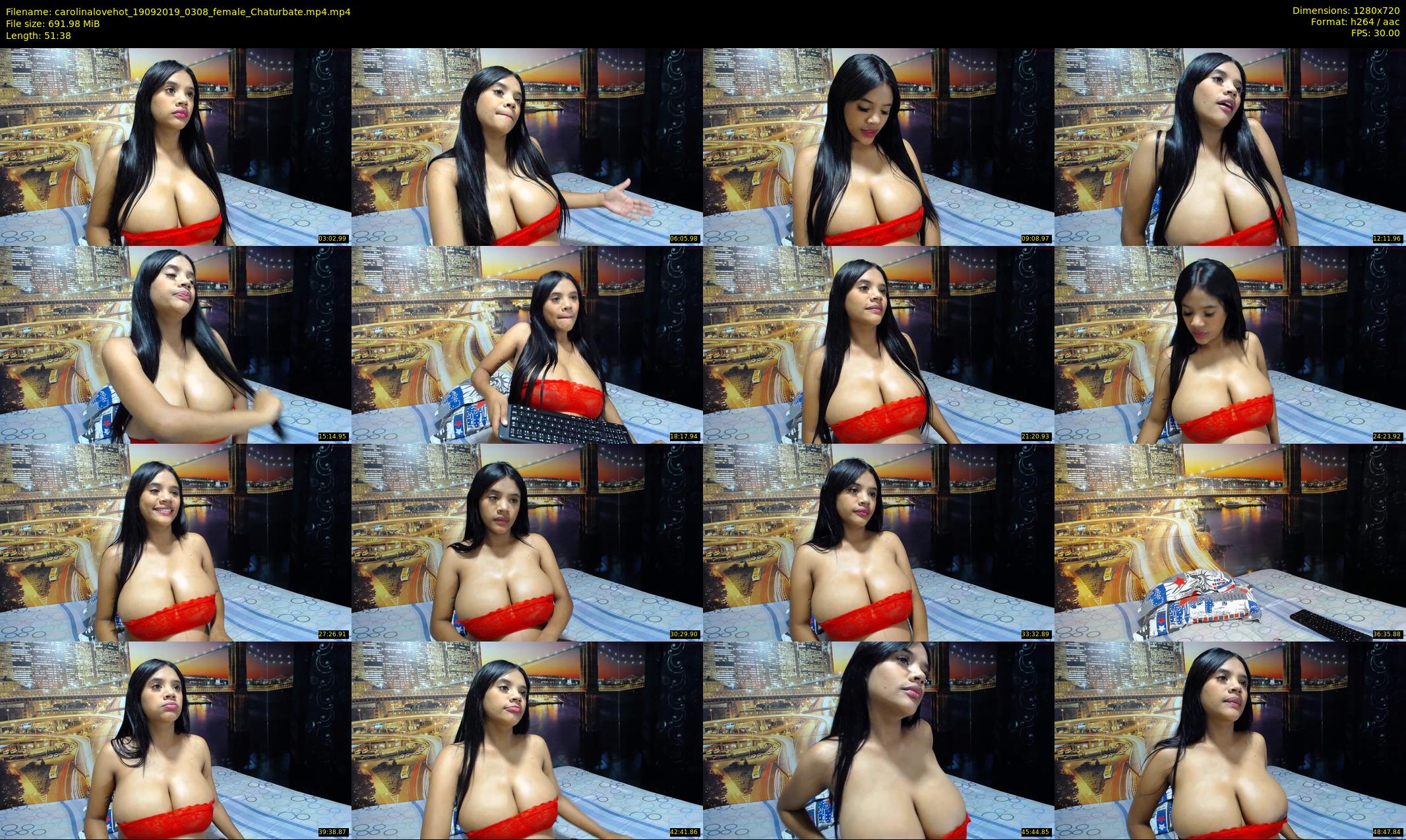 carolinalovehot — 52 minute Chaturbate female cam show recording, 720p, Sep 19, 2019