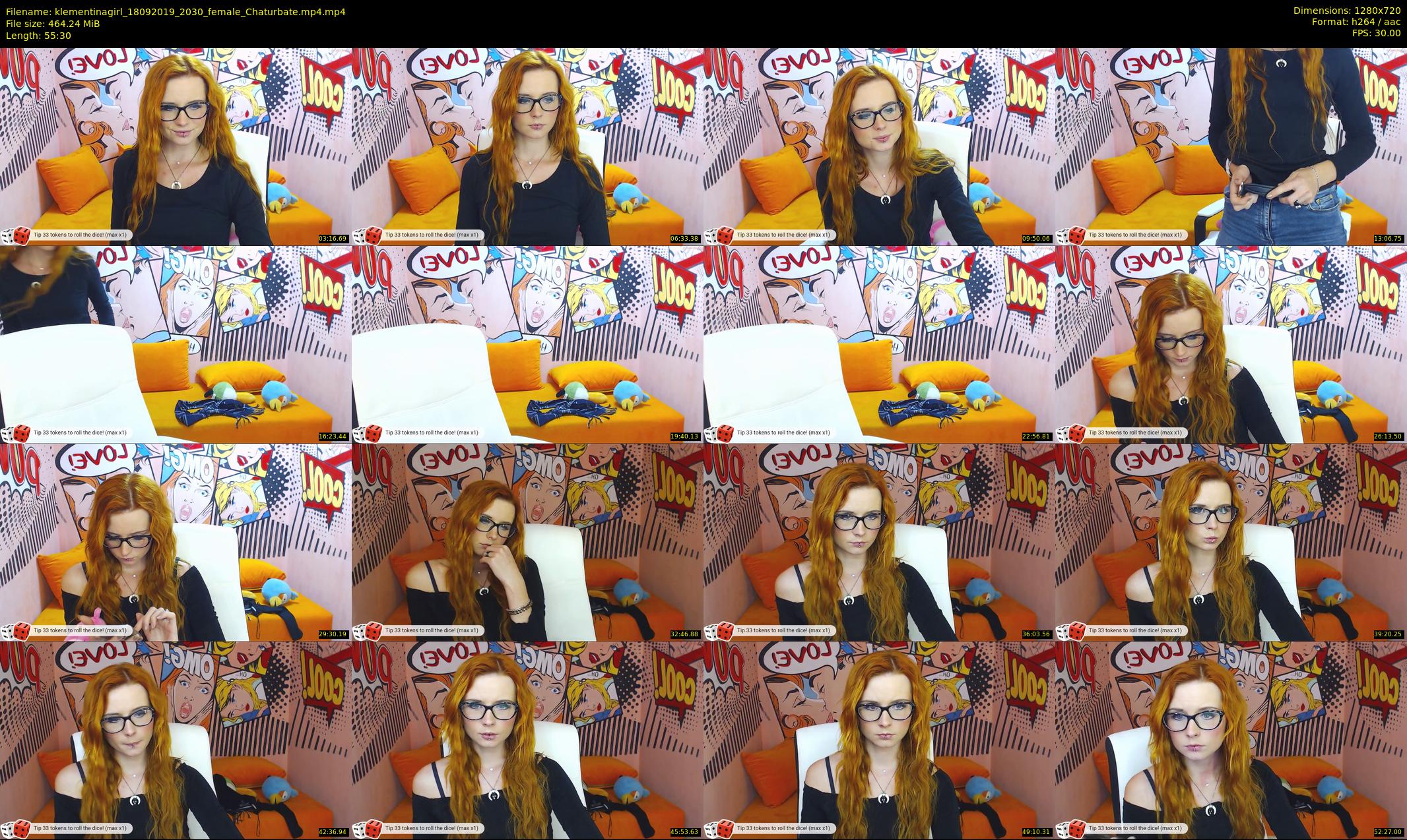 klementinagirl — 56 minute Chaturbate female cam show recording, 720p, Sep 18, 2019