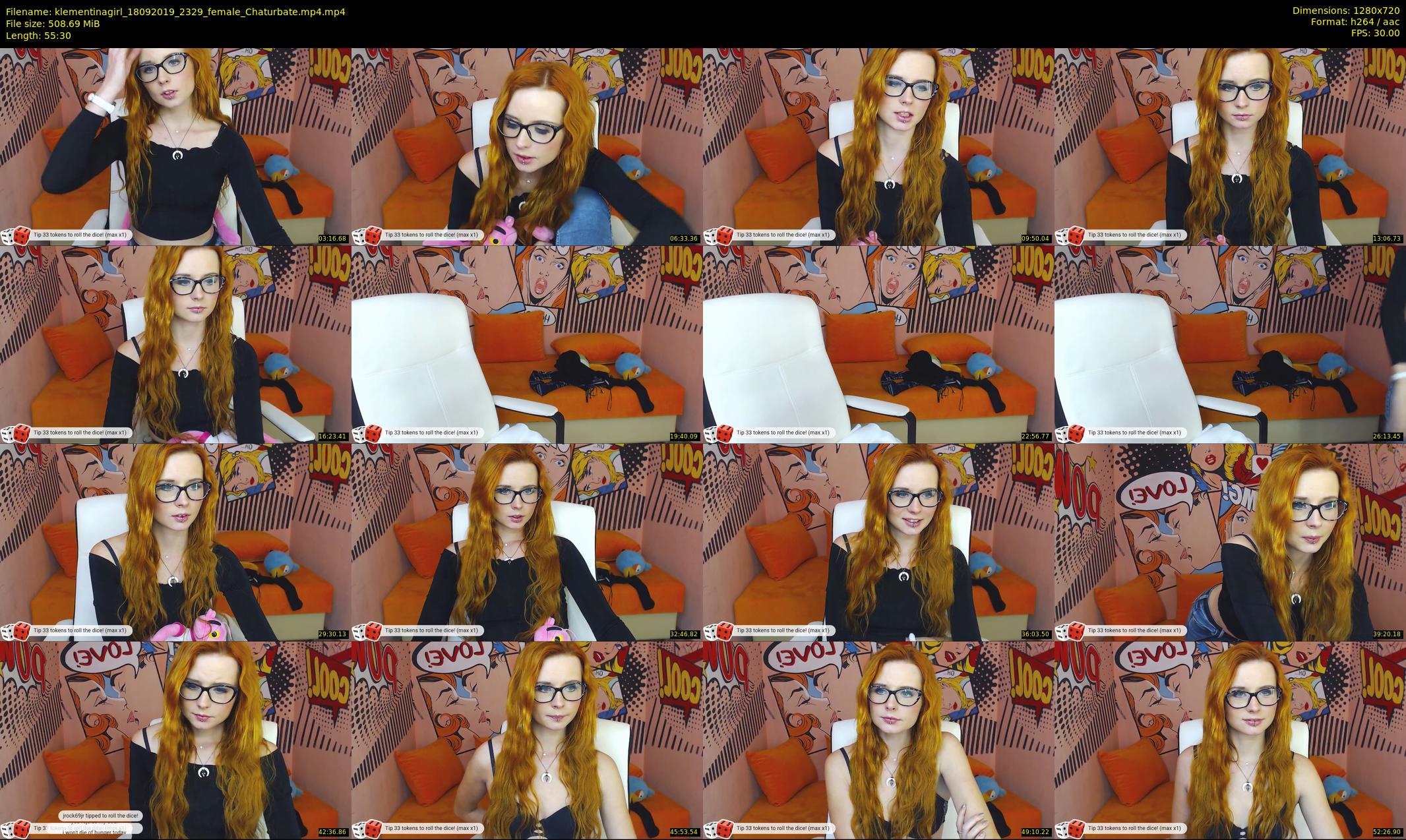 klementinagirl — 56 minute Chaturbate female cam show recording, 720p, Sep 18, 2019