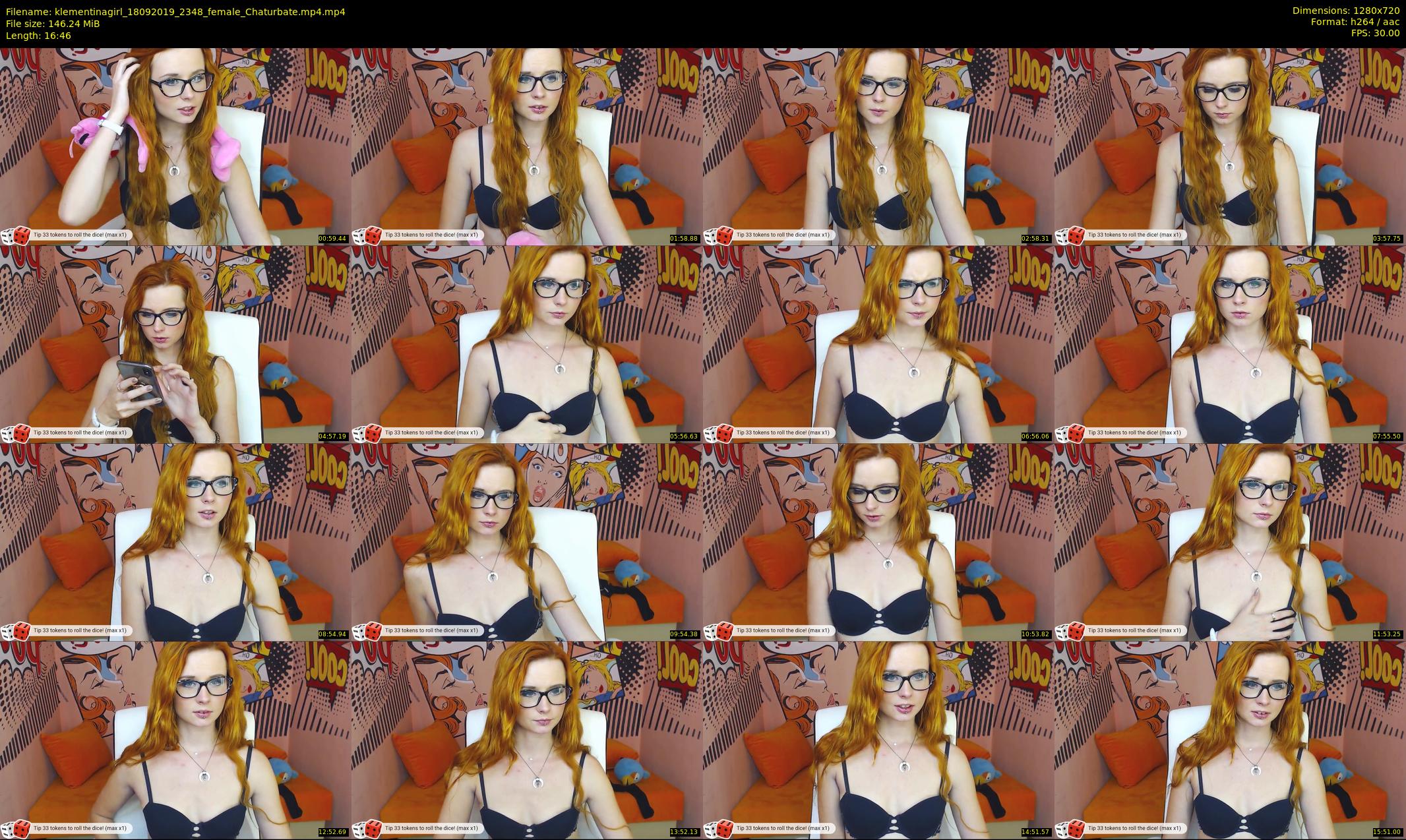 klementinagirl — 17 minute Chaturbate female cam show recording, 720p, Sep 18, 2019
