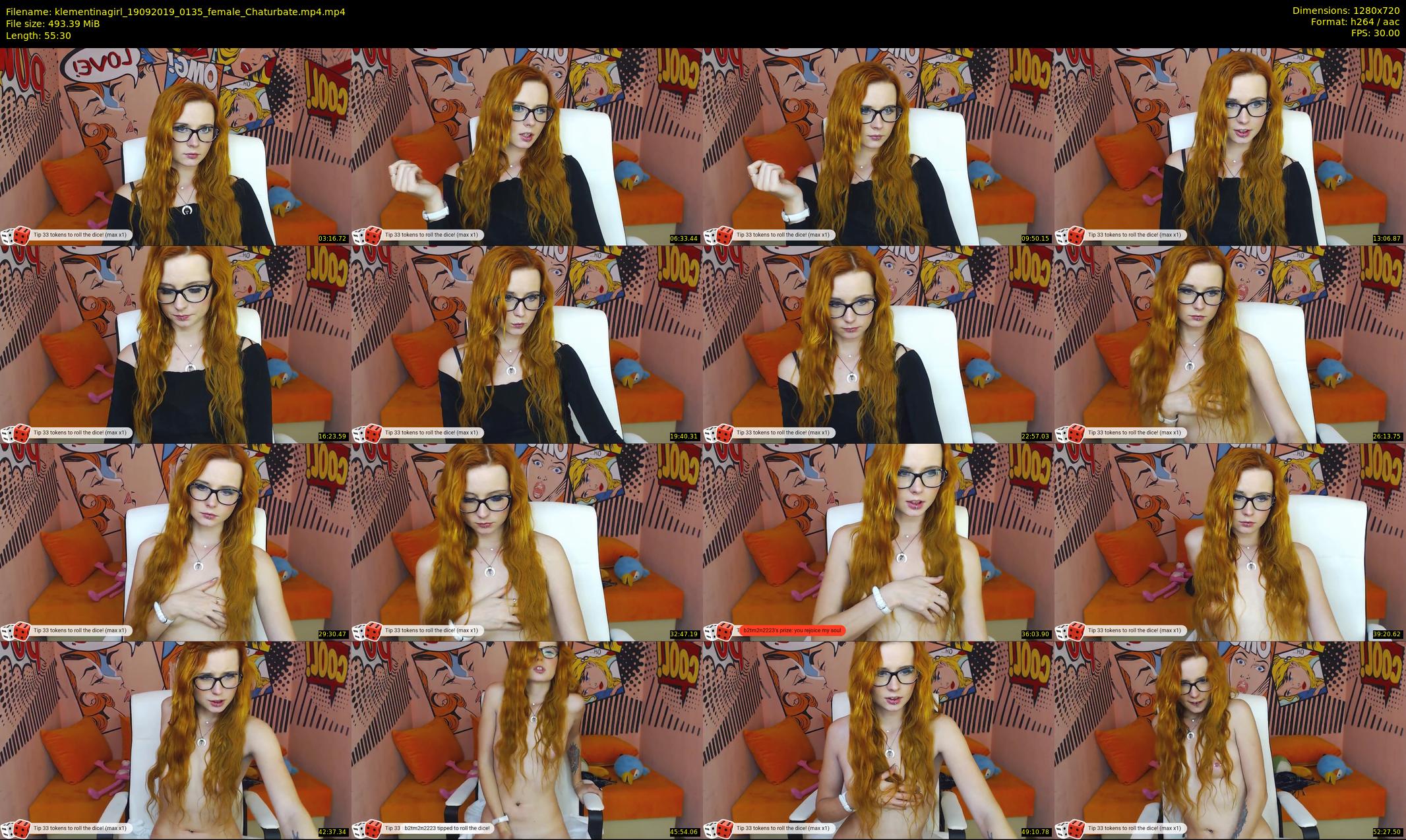 klementinagirl — 56 minute Chaturbate female cam show recording, 720p, Sep 19, 2019