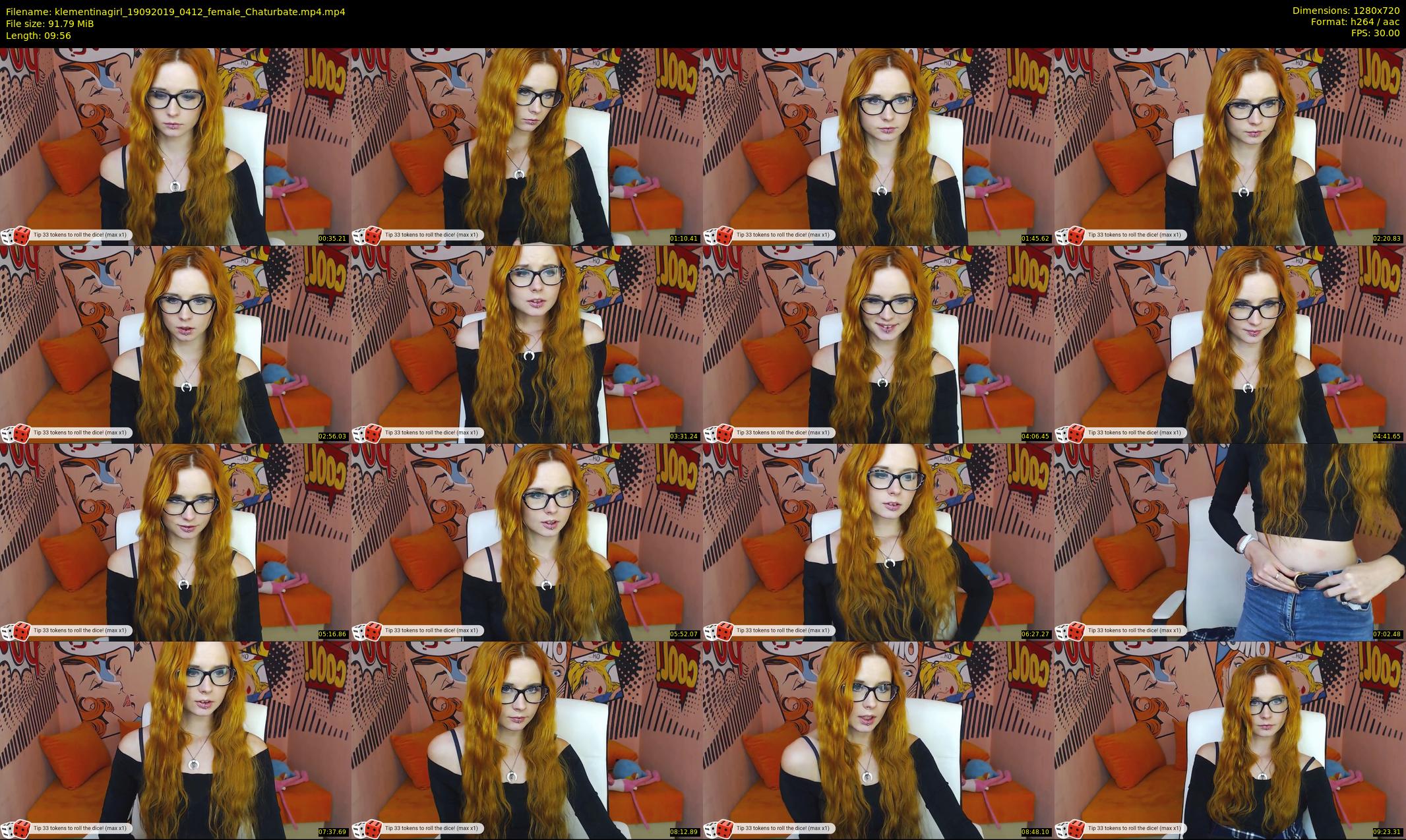 klementinagirl — 10 minute Chaturbate female cam show recording, 720p, Sep 19, 2019