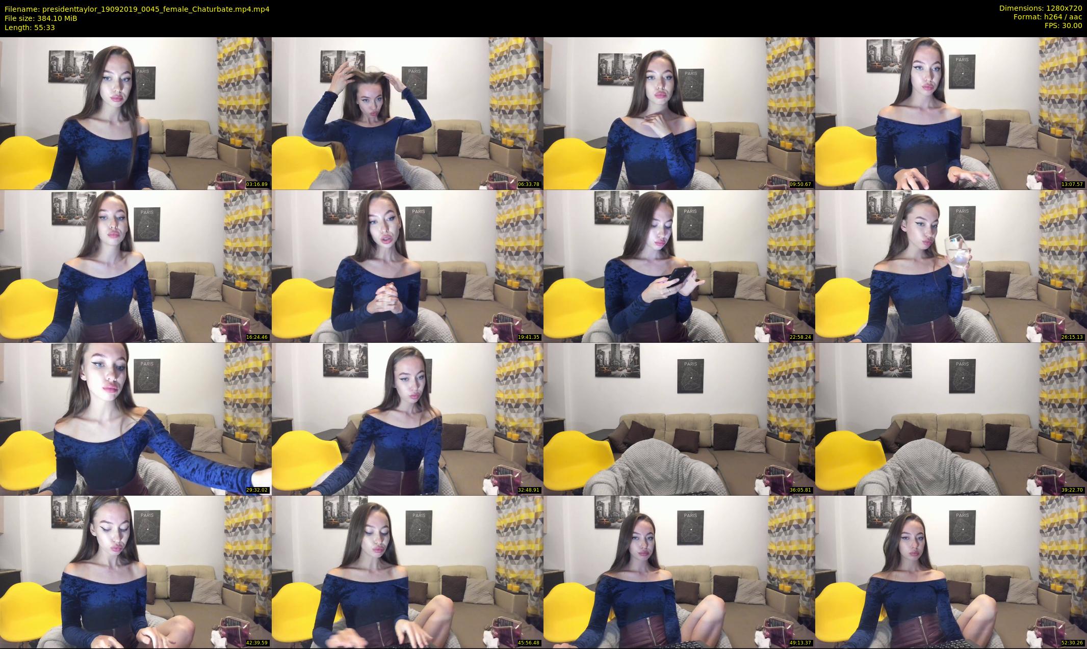 presidenttaylor — 56 minute Chaturbate female cam show recording, 720p, Sep 19, 2019