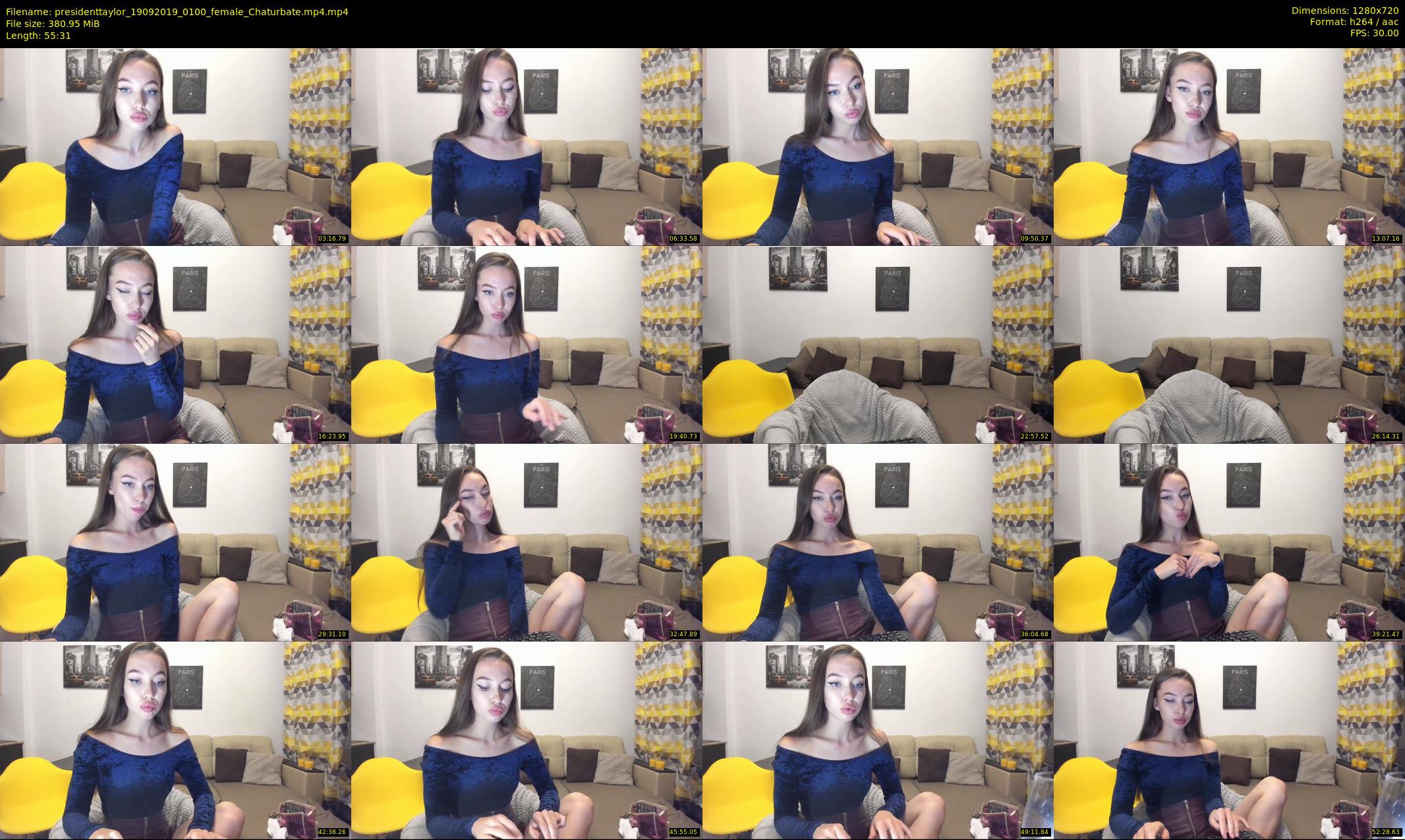 presidenttaylor — 56 minute Chaturbate female cam show recording, 720p, Sep 19, 2019