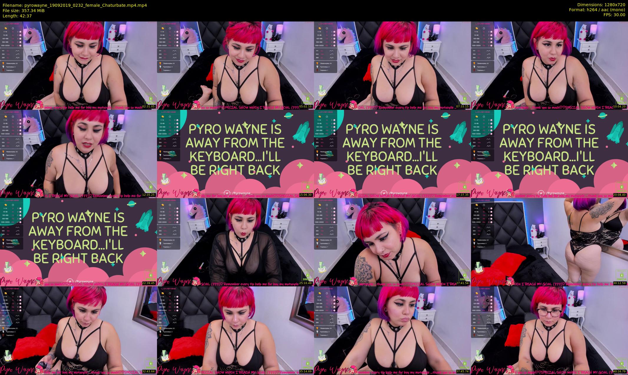 pyrowayne — 43 minute Chaturbate female cam show recording, 720p, Sep 19, 2019