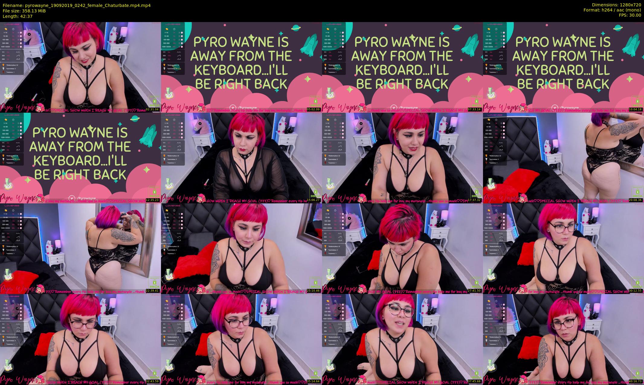 pyrowayne — 43 minute Chaturbate female cam show recording, 720p, Sep 19, 2019