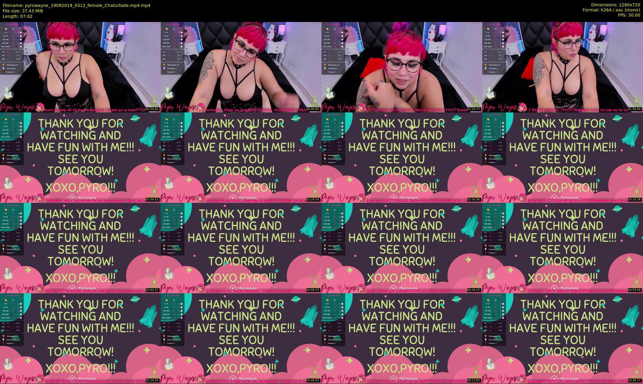 pyrowayne — 8 minute Chaturbate female cam show recording, 720p, Sep 19, 2019