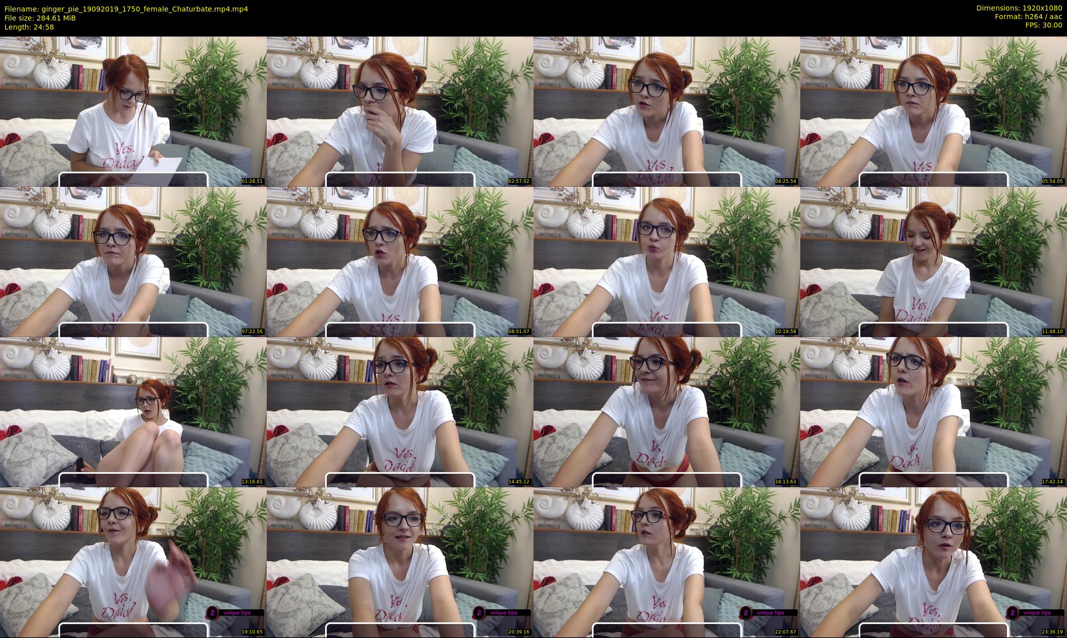 ginger_pie — 25 minute Chaturbate female cam show recording, 1080p, Sep 19, 2019