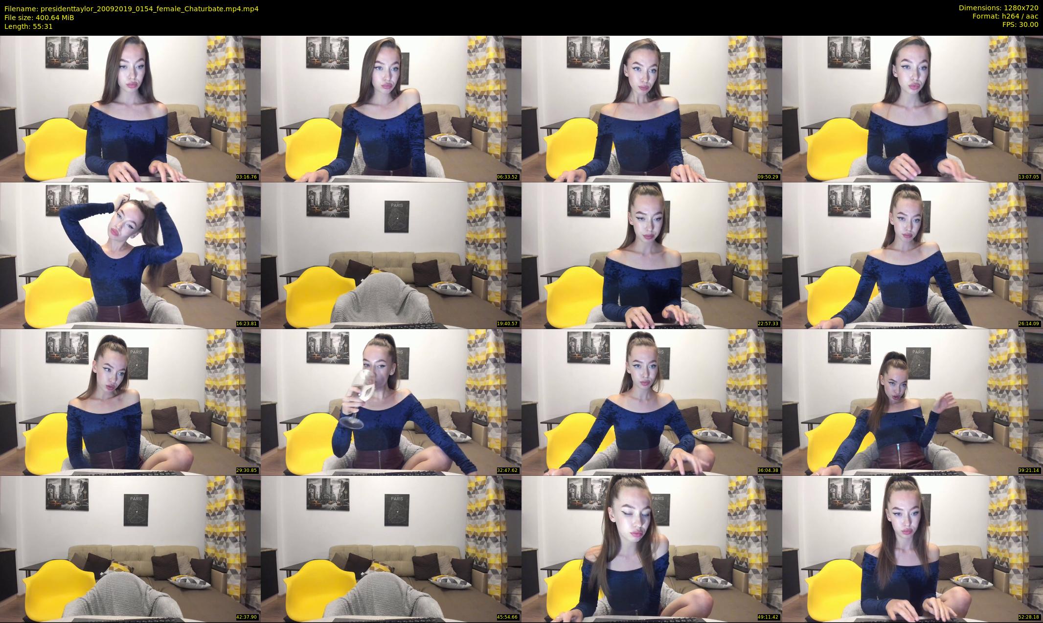 presidenttaylor — 56 minute Chaturbate female cam show recording, 720p, Sep 20, 2019