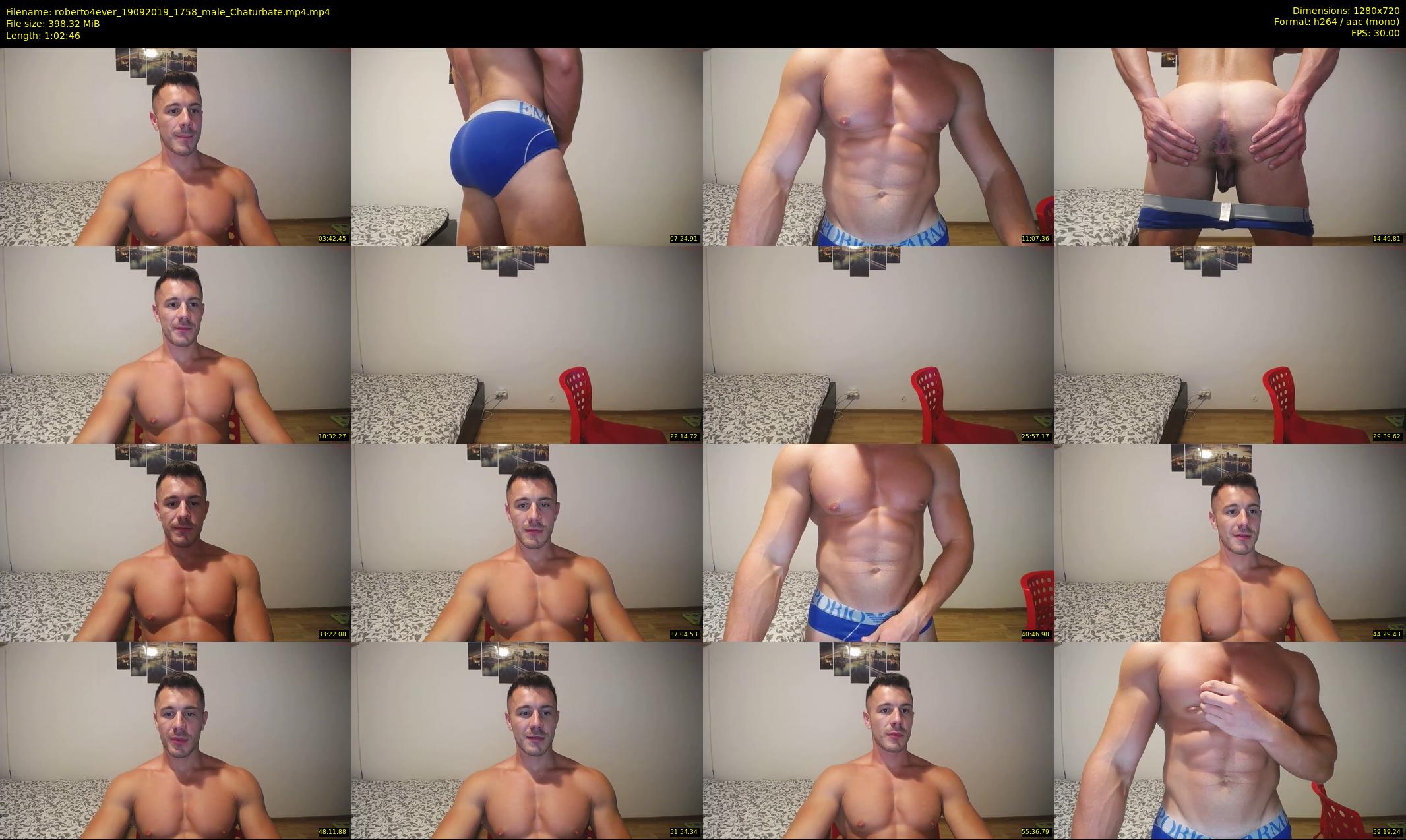 roberto4ever — 63 minute Chaturbate male cam show recording, 720p, Sep 19, 2019