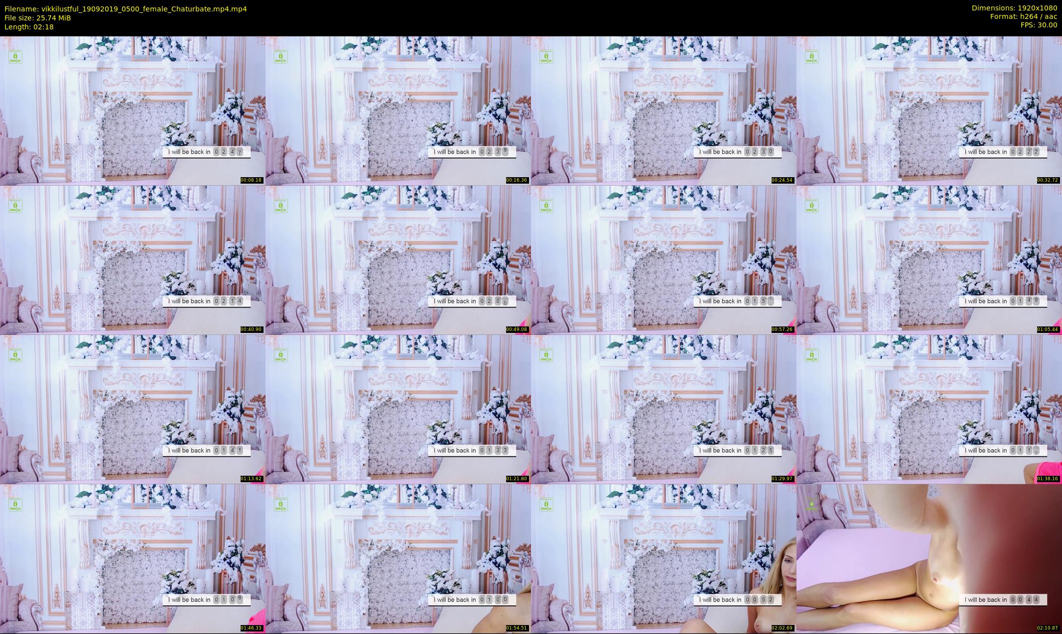 vikkilustful — 3 minute Chaturbate female cam show recording, 1080p, Sep 19, 2019