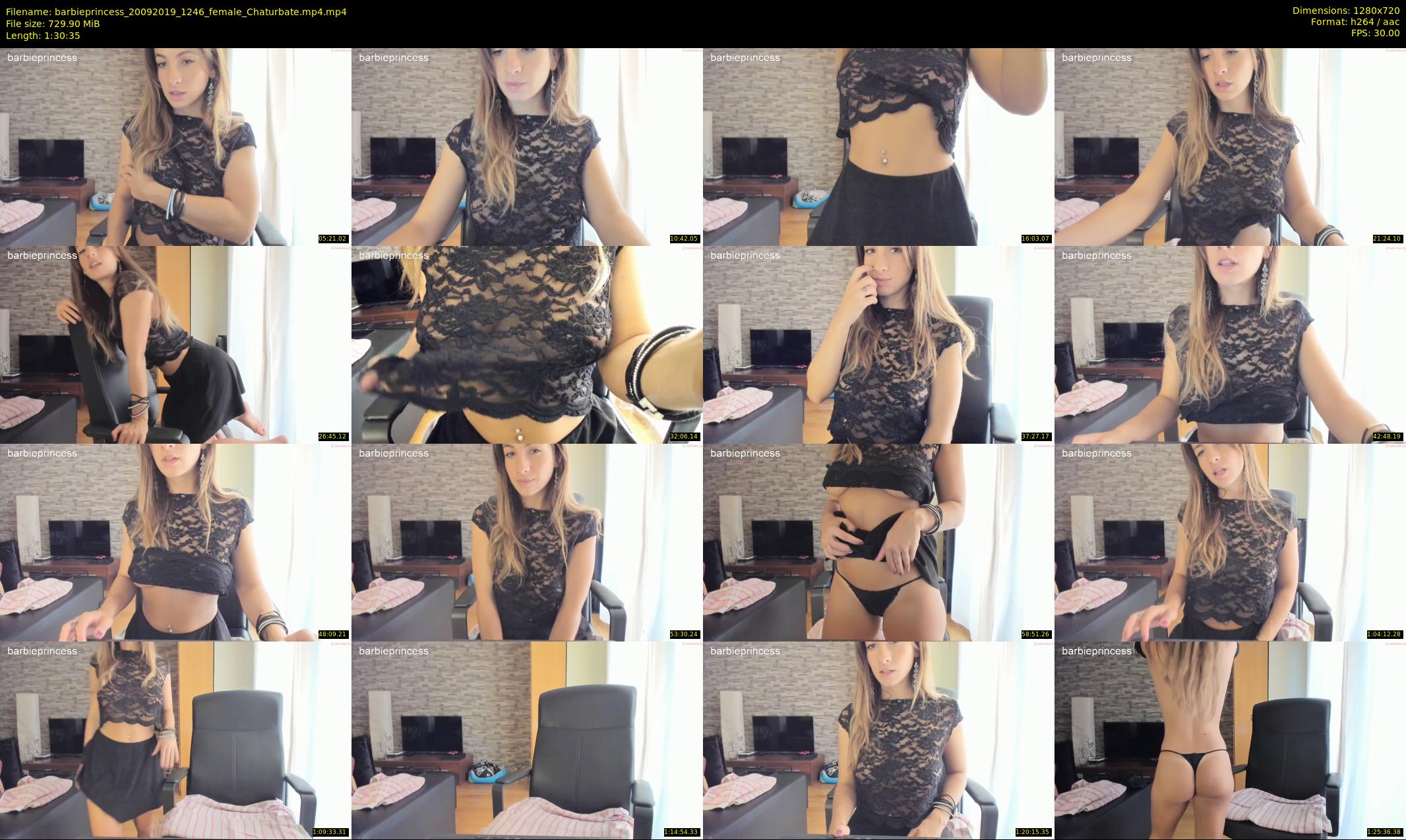 barbieprincess — 91 minute Chaturbate female cam show recording, 720p, Sep 20, 2019
