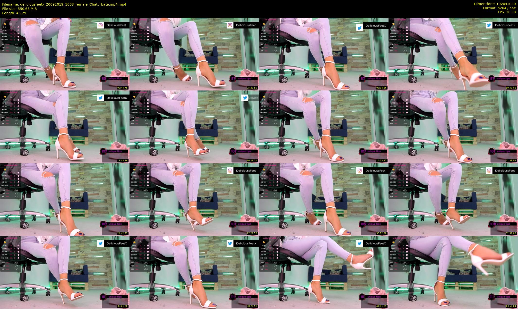 deliciousfeetx — 47 minute Chaturbate female cam show recording, 1080p, Sep 20, 2019