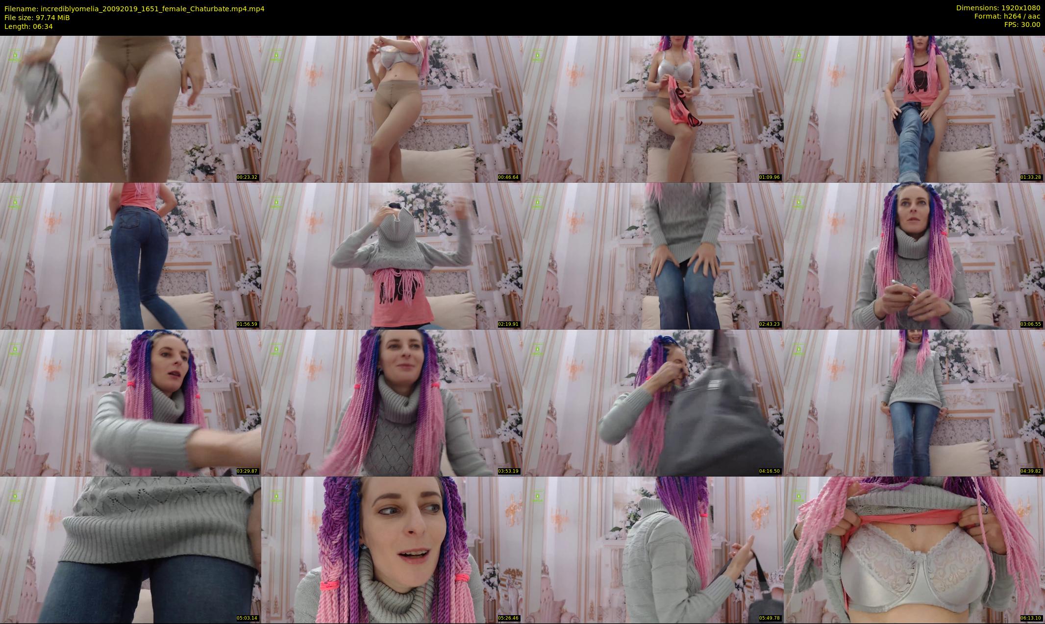 incrediblyomelia — 7 minute Chaturbate female cam show recording, 1080p, Sep 20, 2019