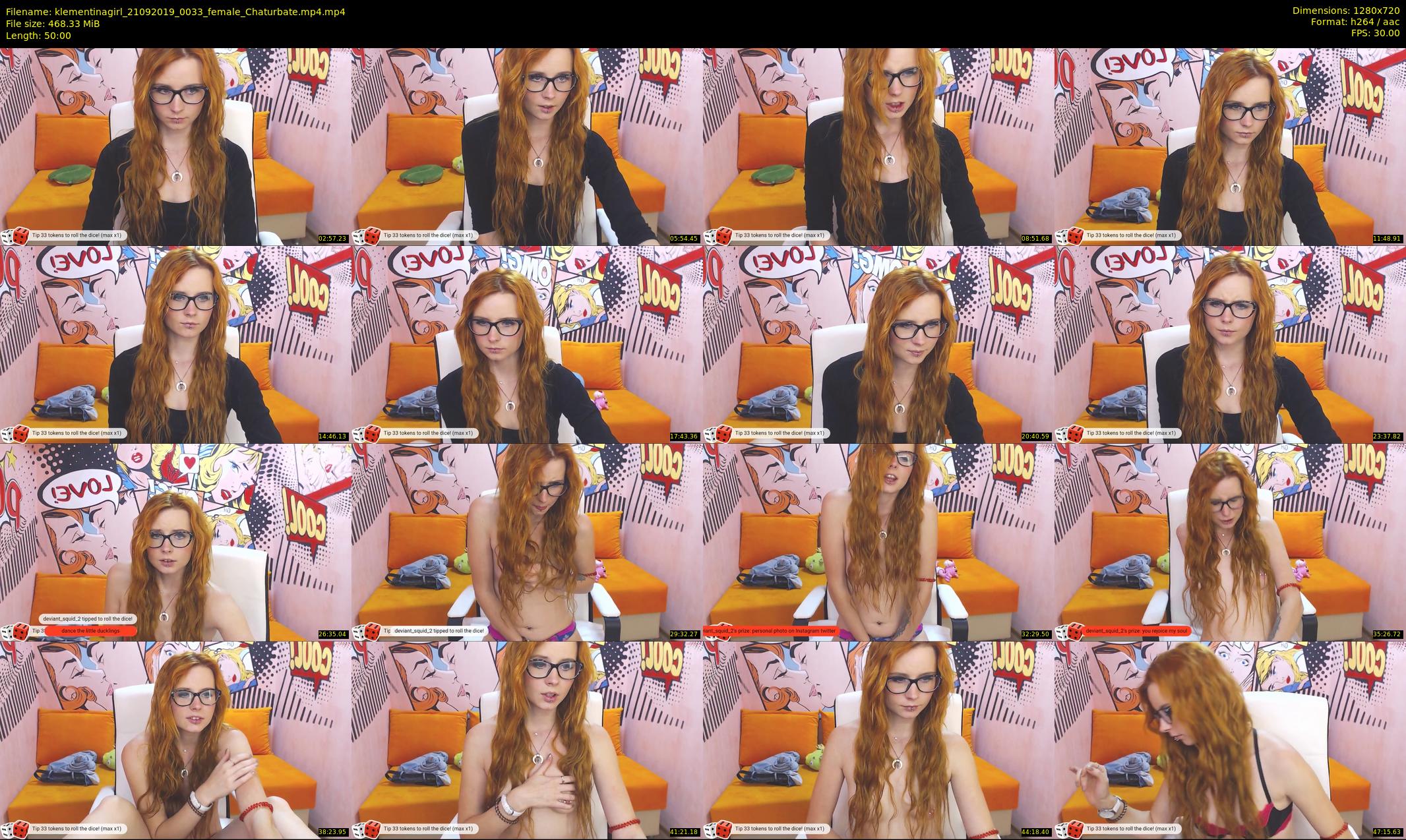 klementinagirl — 50 minute Chaturbate female cam show recording, 720p, Sep 21, 2019