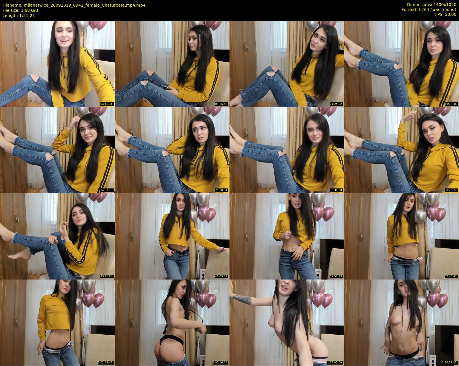 milanatwice — 82 minute Chaturbate female cam show recording, 720p, Sep 20, 2019