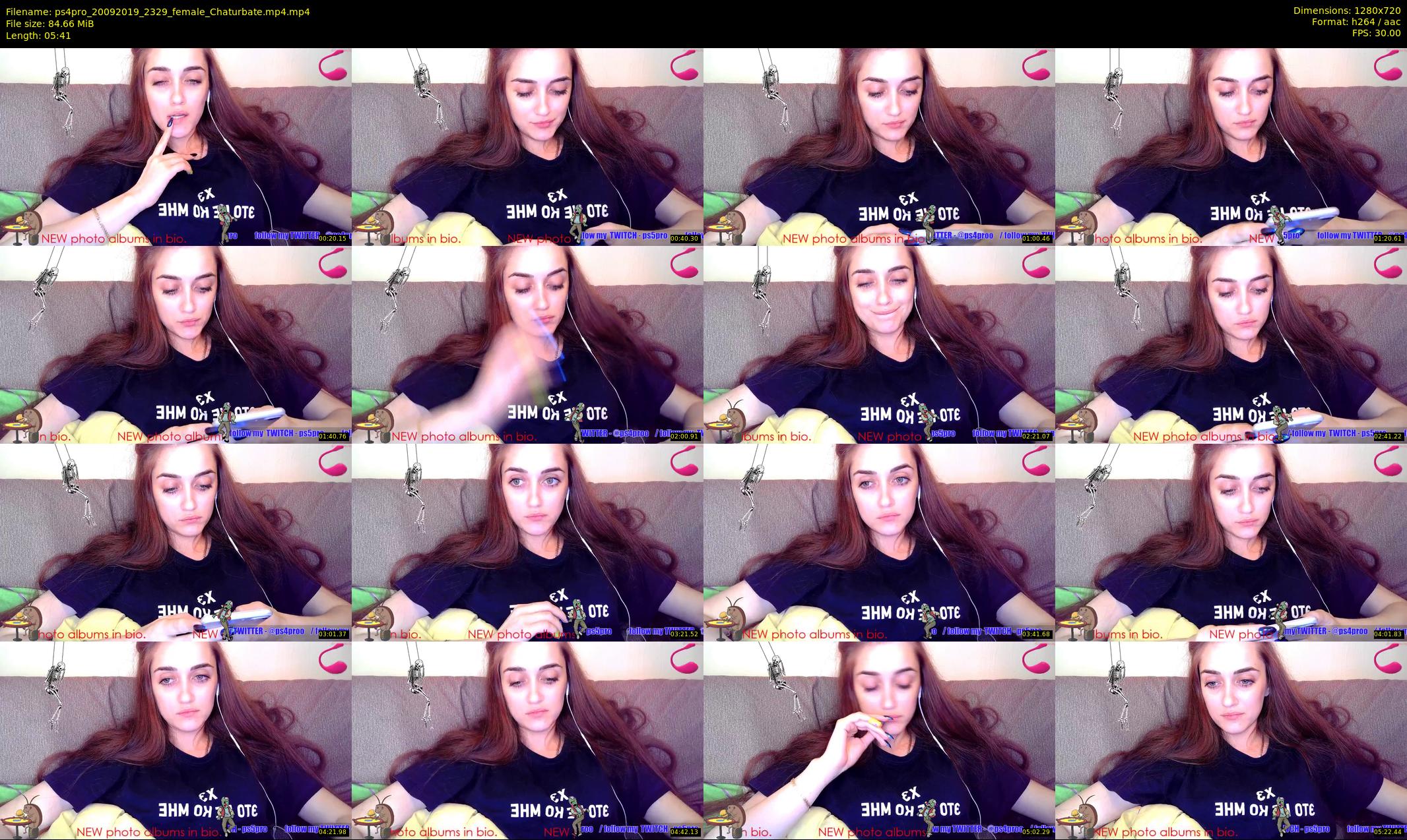 ps4pro — 6 minute Chaturbate female cam show recording, 720p, Sep 20, 2019