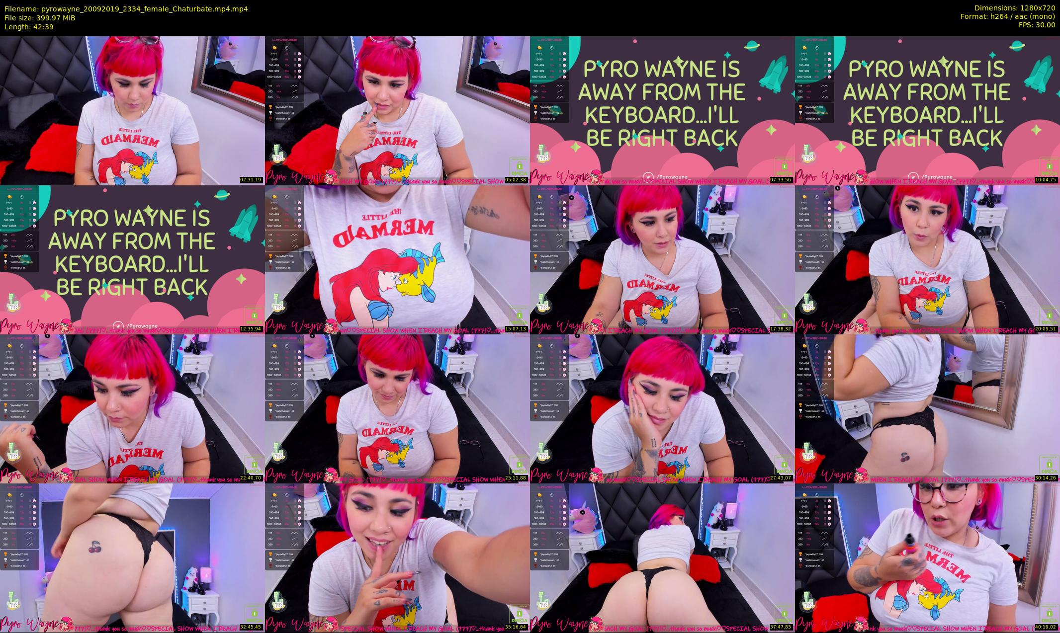 pyrowayne — 43 minute Chaturbate female cam show recording, 720p, Sep 20, 2019