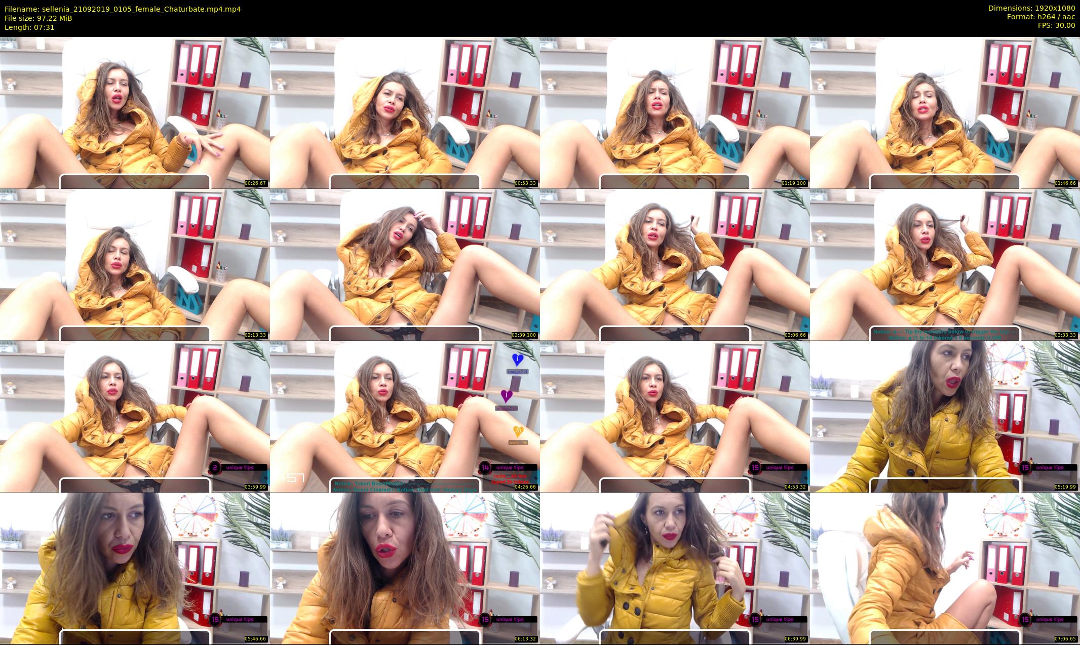 sellenia — 8 minute Chaturbate female cam show recording, 1080p, Sep 21, 2019