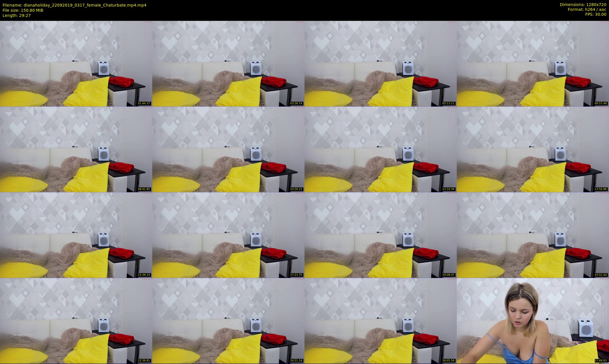 dianaholiday — 30 minute Chaturbate female cam show recording, 720p, Sep 22, 2019