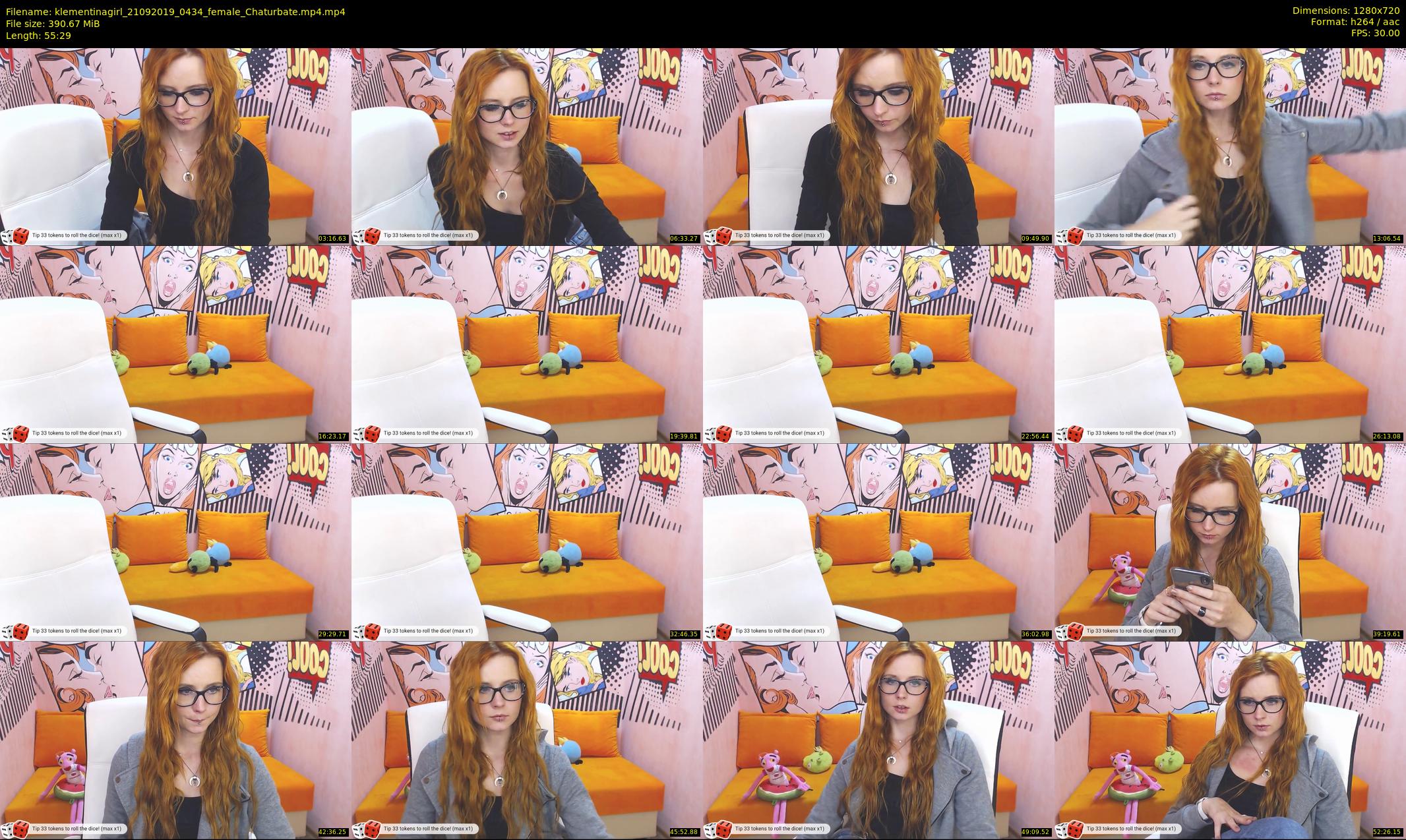 klementinagirl — 56 minute Chaturbate female cam show recording, 720p, Sep 21, 2019