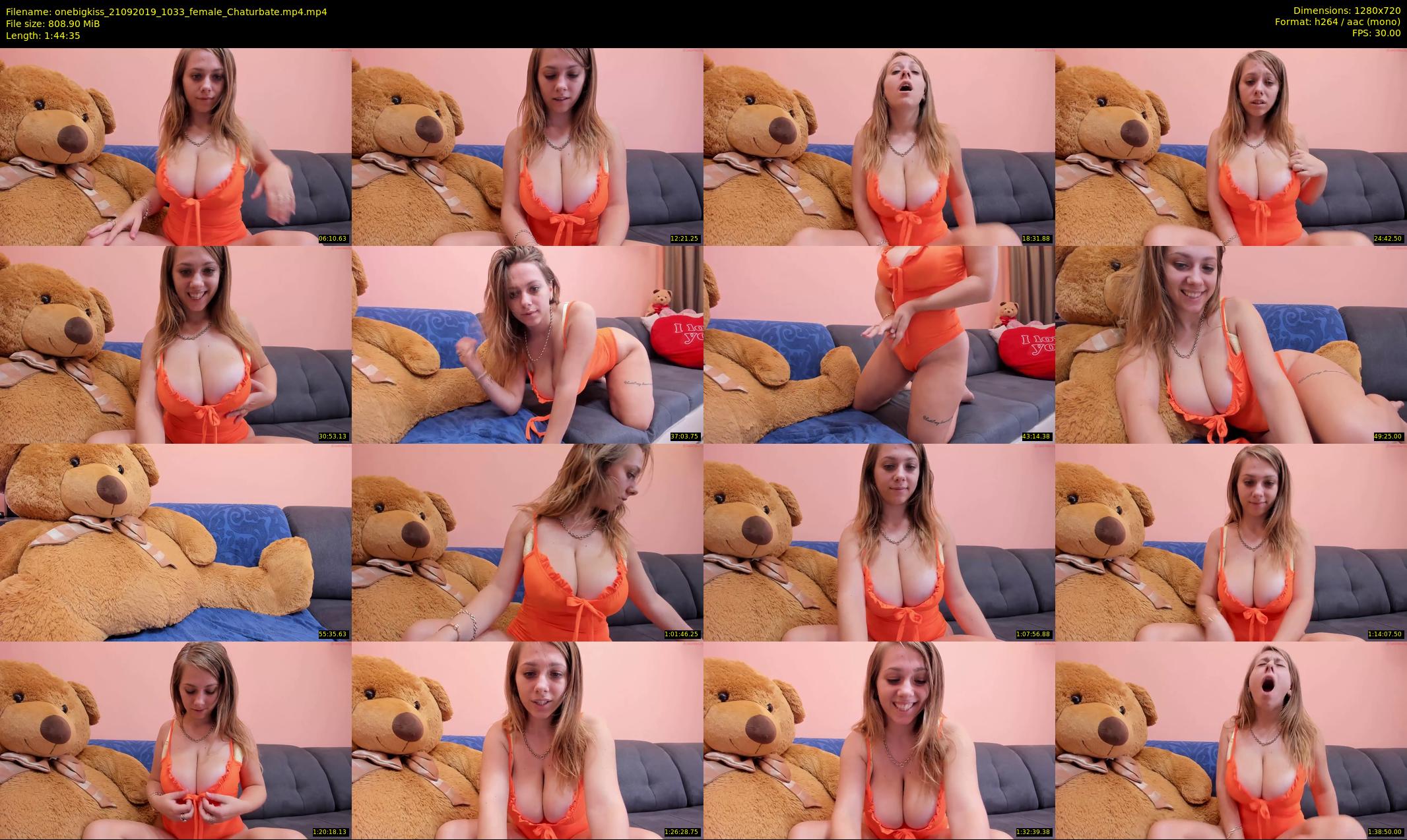 onebigkiss — 105 minute Chaturbate female cam show recording, 720p, Sep 21, 2019