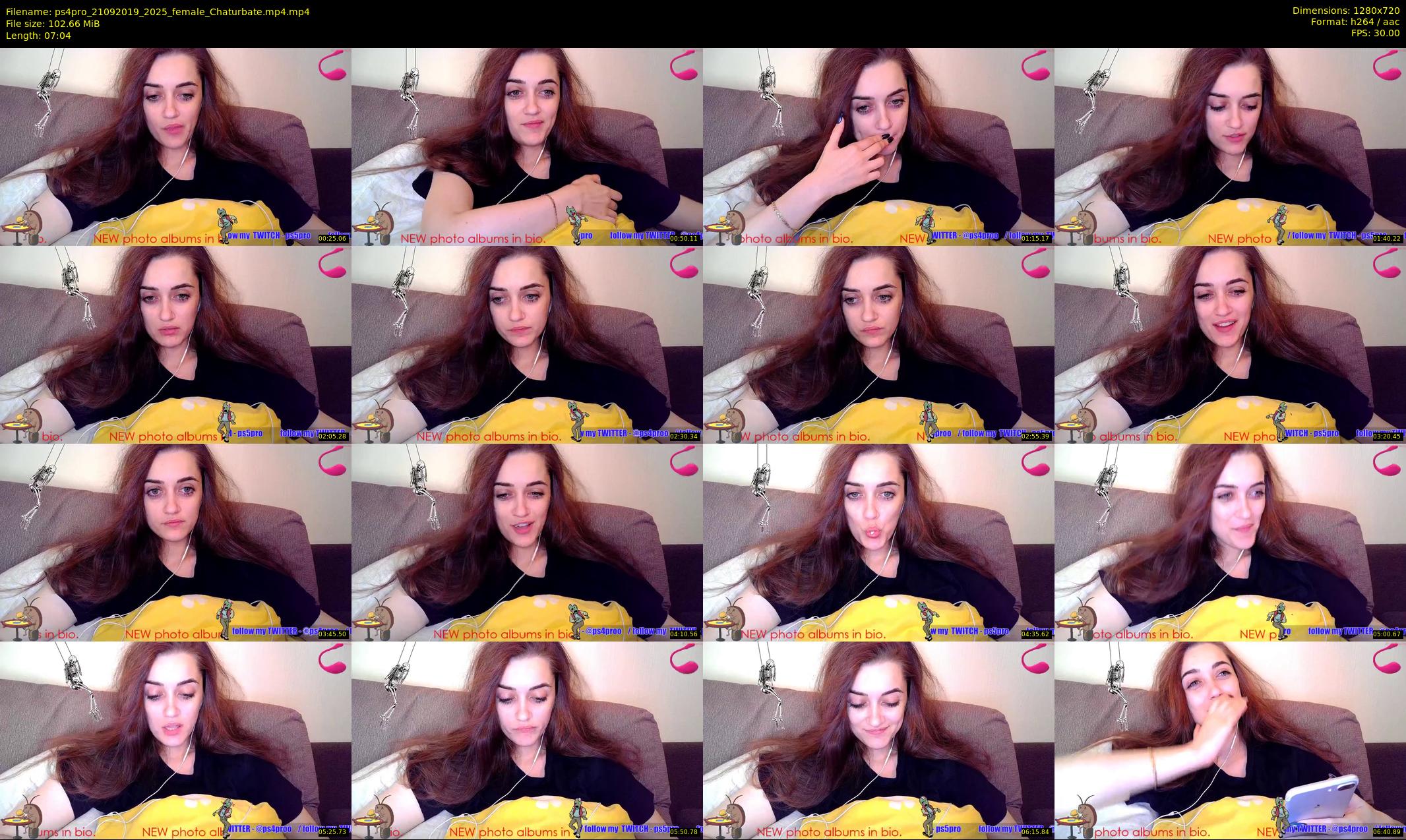 ps4pro — 8 minute Chaturbate female cam show recording, 720p, Sep 21, 2019