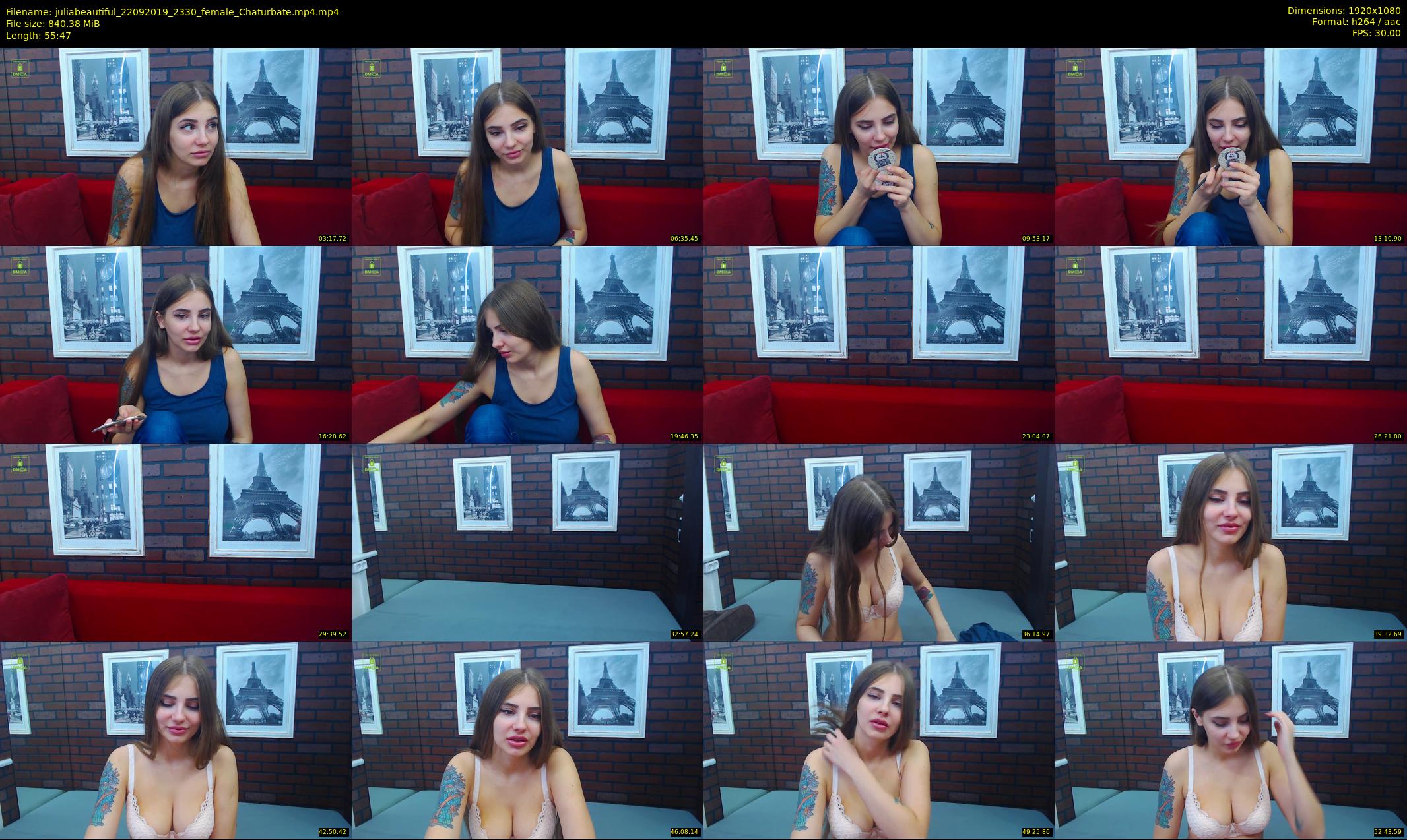 juliabeautiful — 56 minute Chaturbate female cam show recording, 1080p, Sep 22, 2019