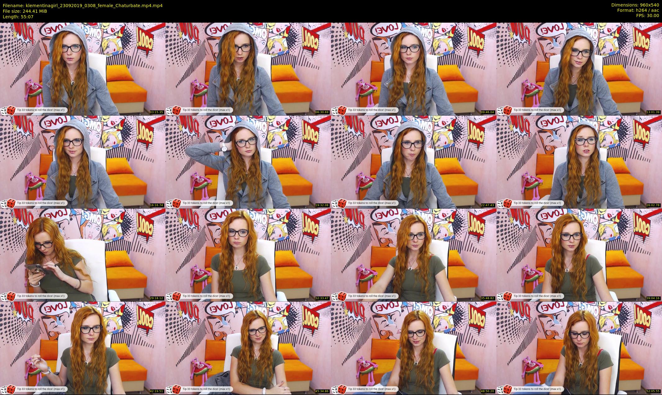 klementinagirl — 56 minute Chaturbate female cam show recording, 480p, Sep 23, 2019