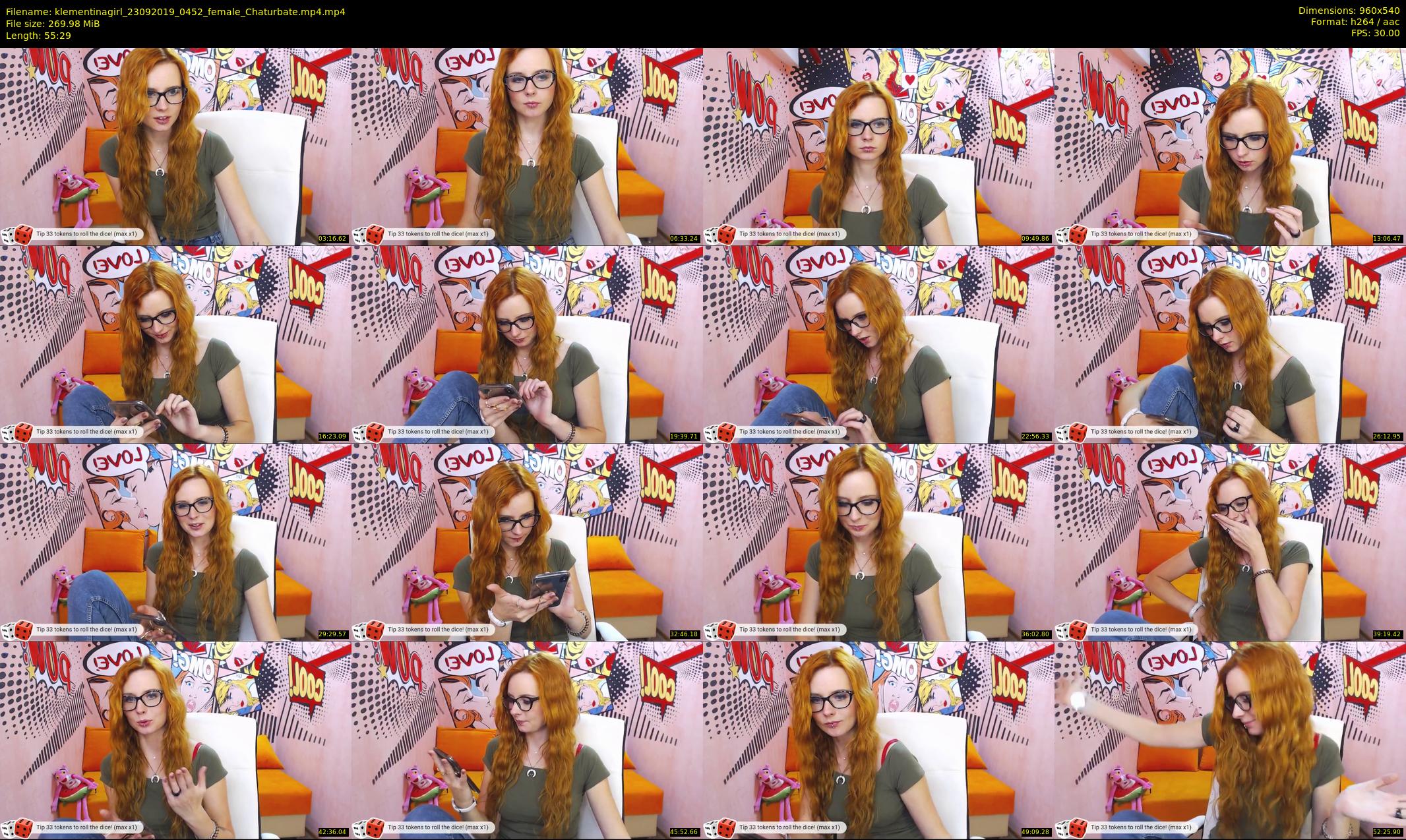 klementinagirl — 56 minute Chaturbate female cam show recording, 480p, Sep 23, 2019