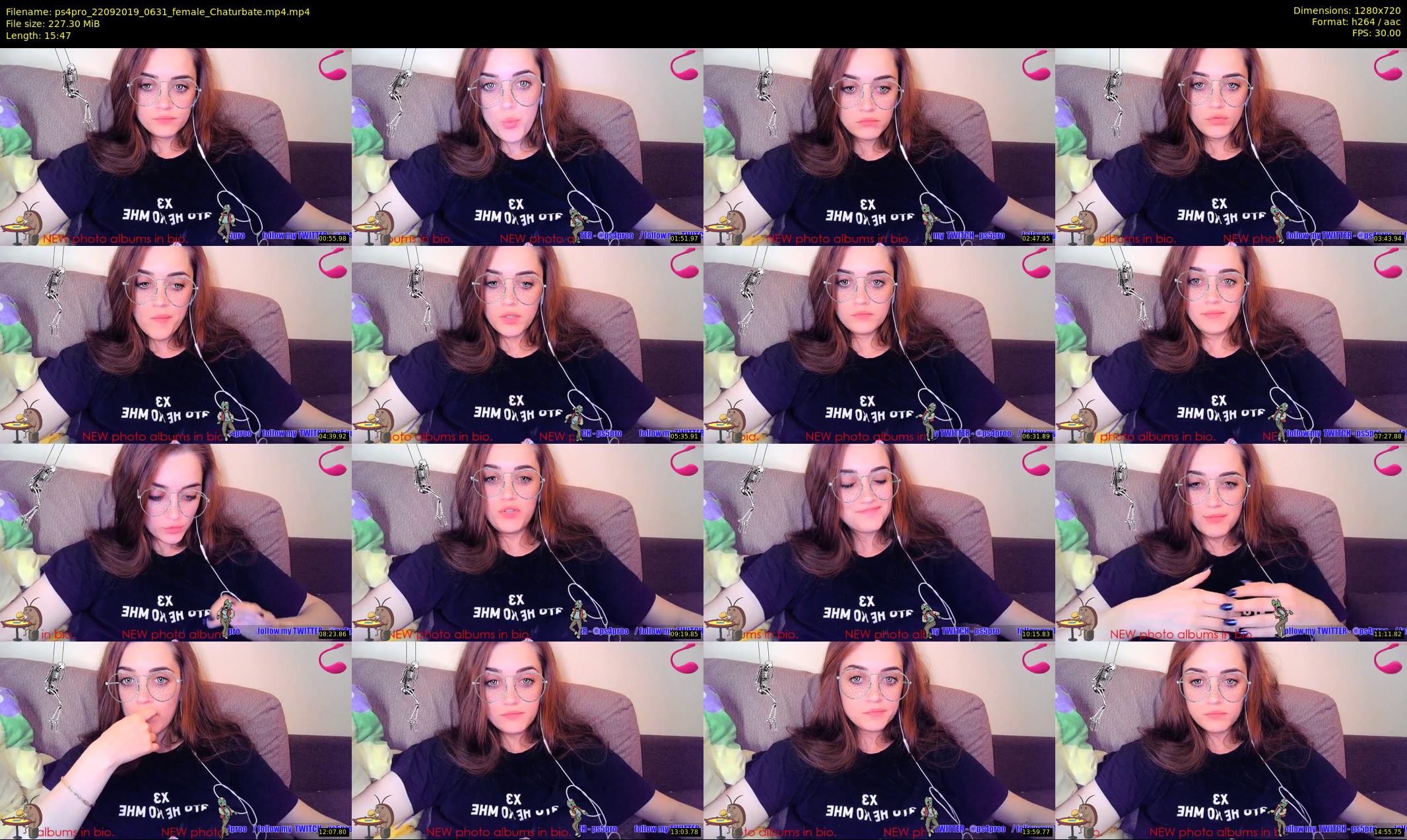 ps4pro — 16 minute Chaturbate female cam show recording, 720p, Sep 22, 2019