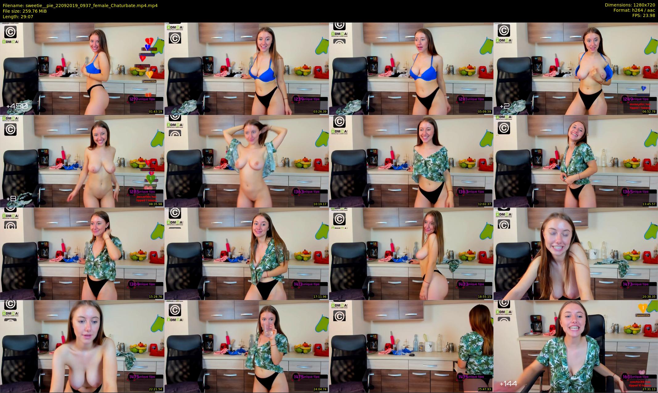 sweetie__pie — 30 minute Chaturbate female cam show recording, 720p, Sep 22, 2019