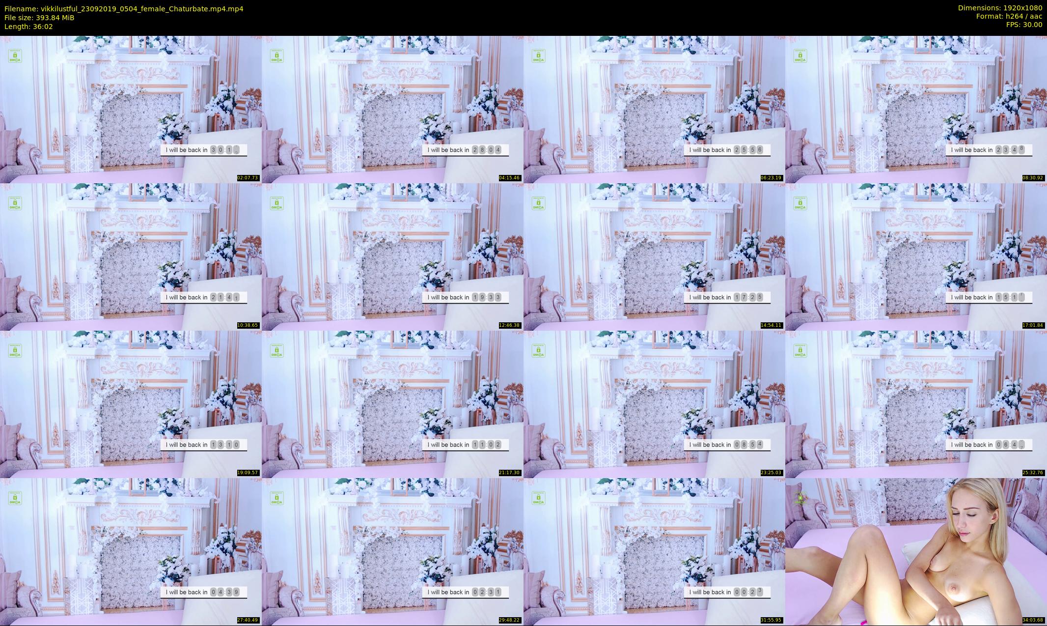 vikkilustful — 37 minute Chaturbate female cam show recording, 1080p, Sep 23, 2019