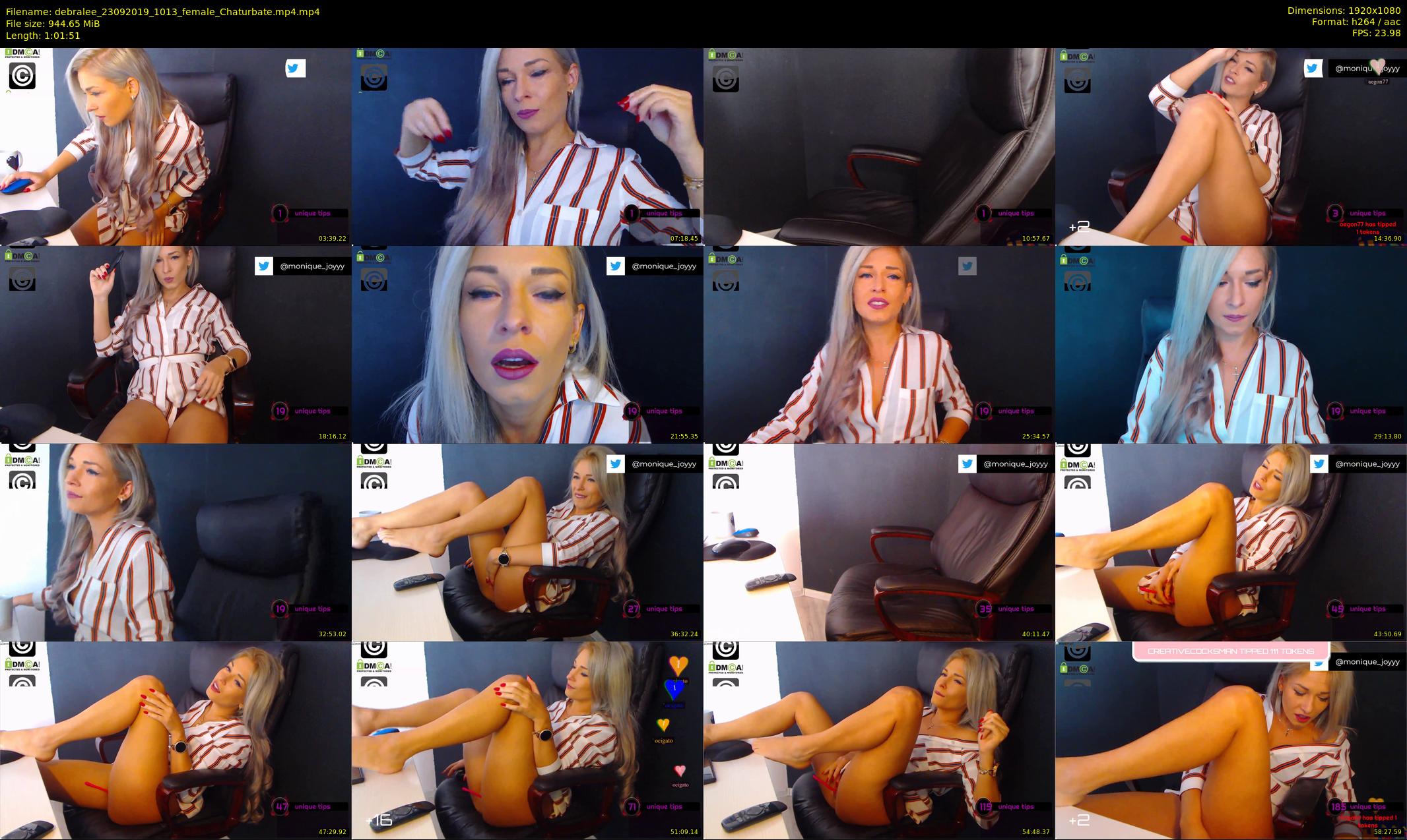 debralee — 62 minute Chaturbate female cam show recording, 1080p, Sep 23, 2019