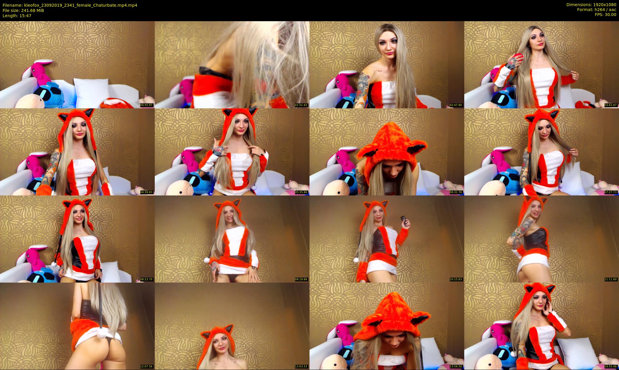 kleofox — 16 minute Chaturbate female cam show recording, 1080p, Sep 23, 2019