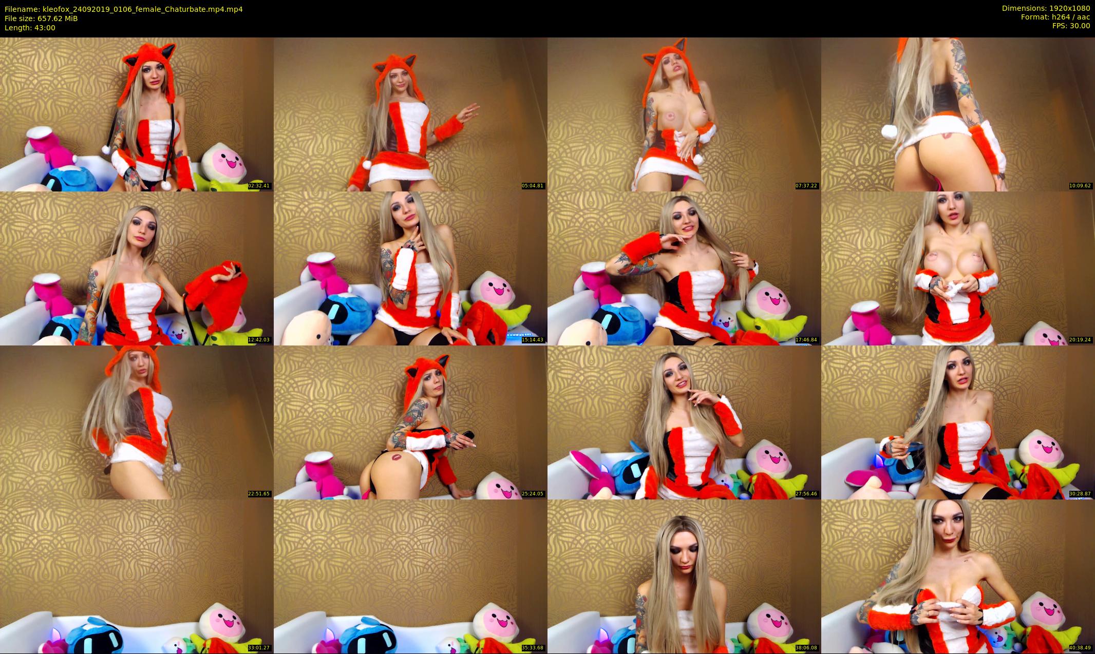 kleofox — 43 minute Chaturbate female cam show recording, 1080p, Sep 24, 2019