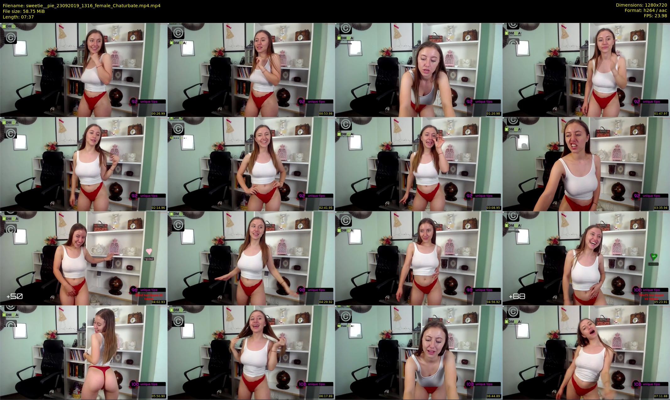 sweetie__pie — 8 minute Chaturbate female cam show recording, 720p, Sep 23, 2019