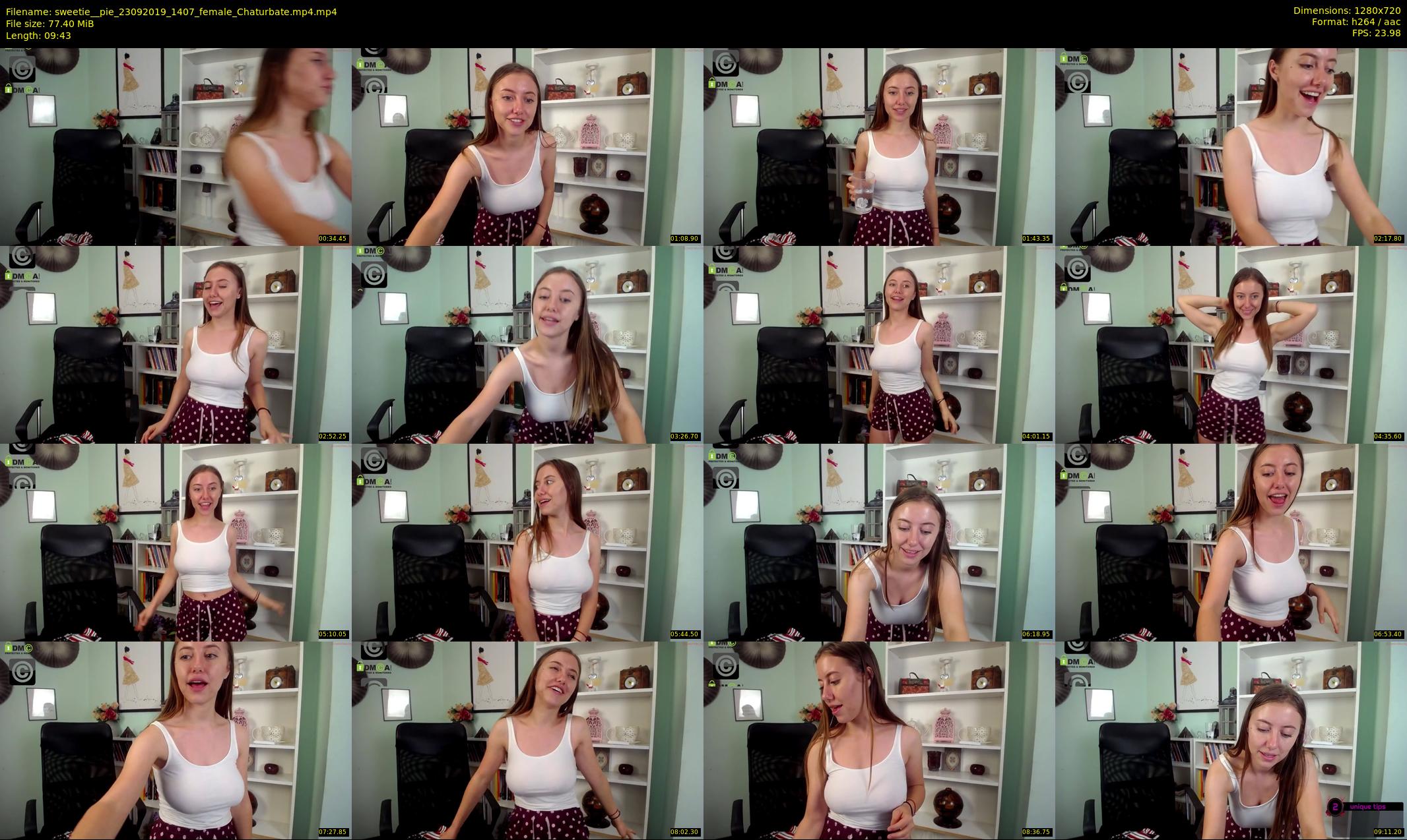 sweetie__pie — 10 minute Chaturbate female cam show recording, 720p, Sep 23, 2019