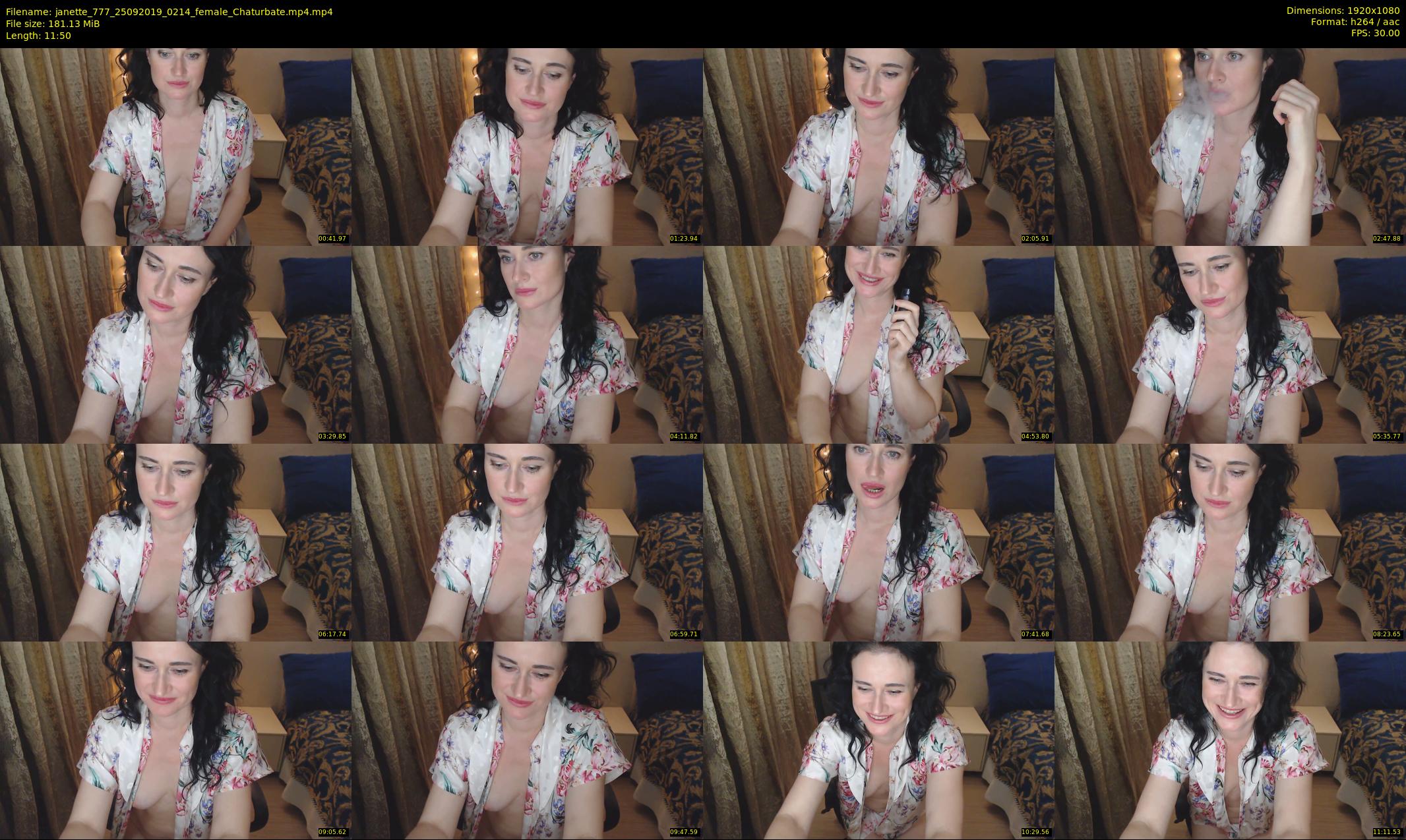 janette_777 — 12 minute Chaturbate female cam show recording, 1080p, Sep 25, 2019