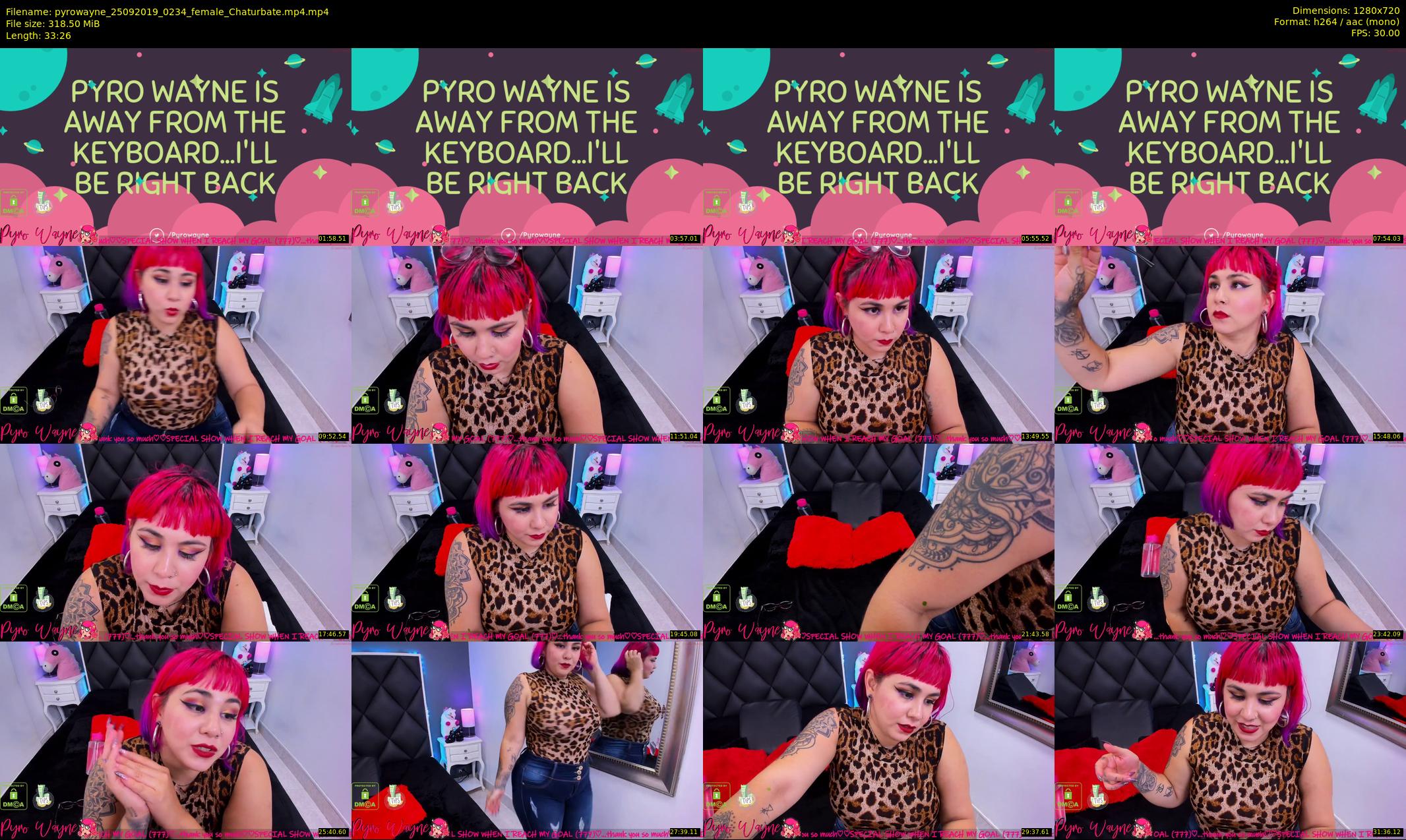 pyrowayne — 34 minute Chaturbate female cam show recording, 720p, Sep 25, 2019