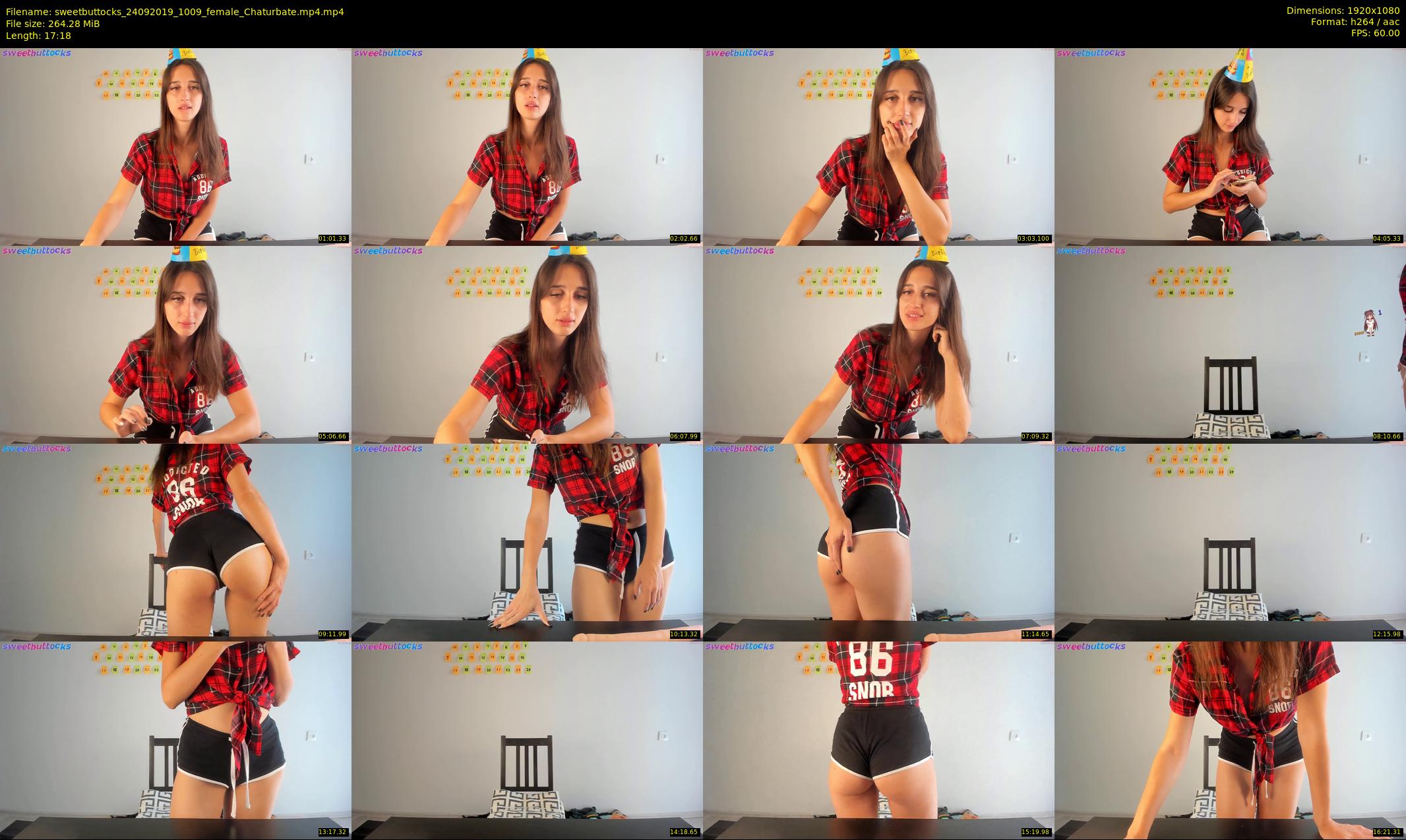 sweetbuttocks — 18 minute Chaturbate female cam show recording, 1080p, Sep 24, 2019