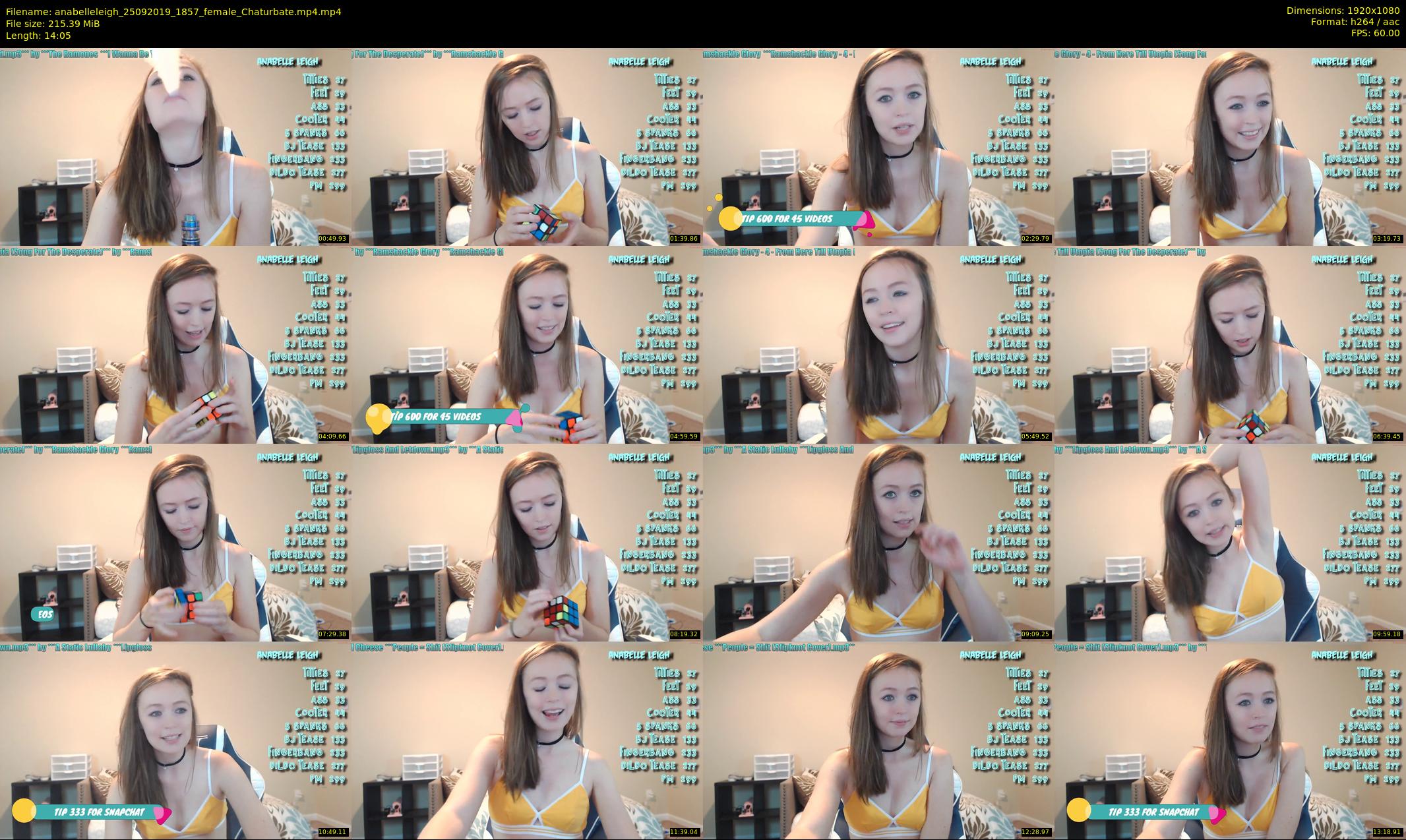 anabelleleigh — 15 minute Chaturbate female cam show recording, 1080p, Sep 25, 2019