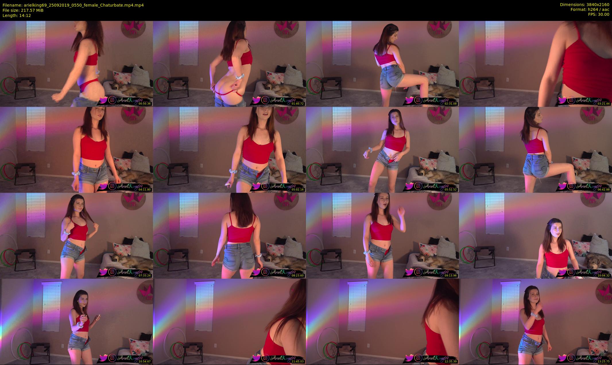 arielking69 — 15 minute Chaturbate female cam show recording, 4K, Sep 25, 2019