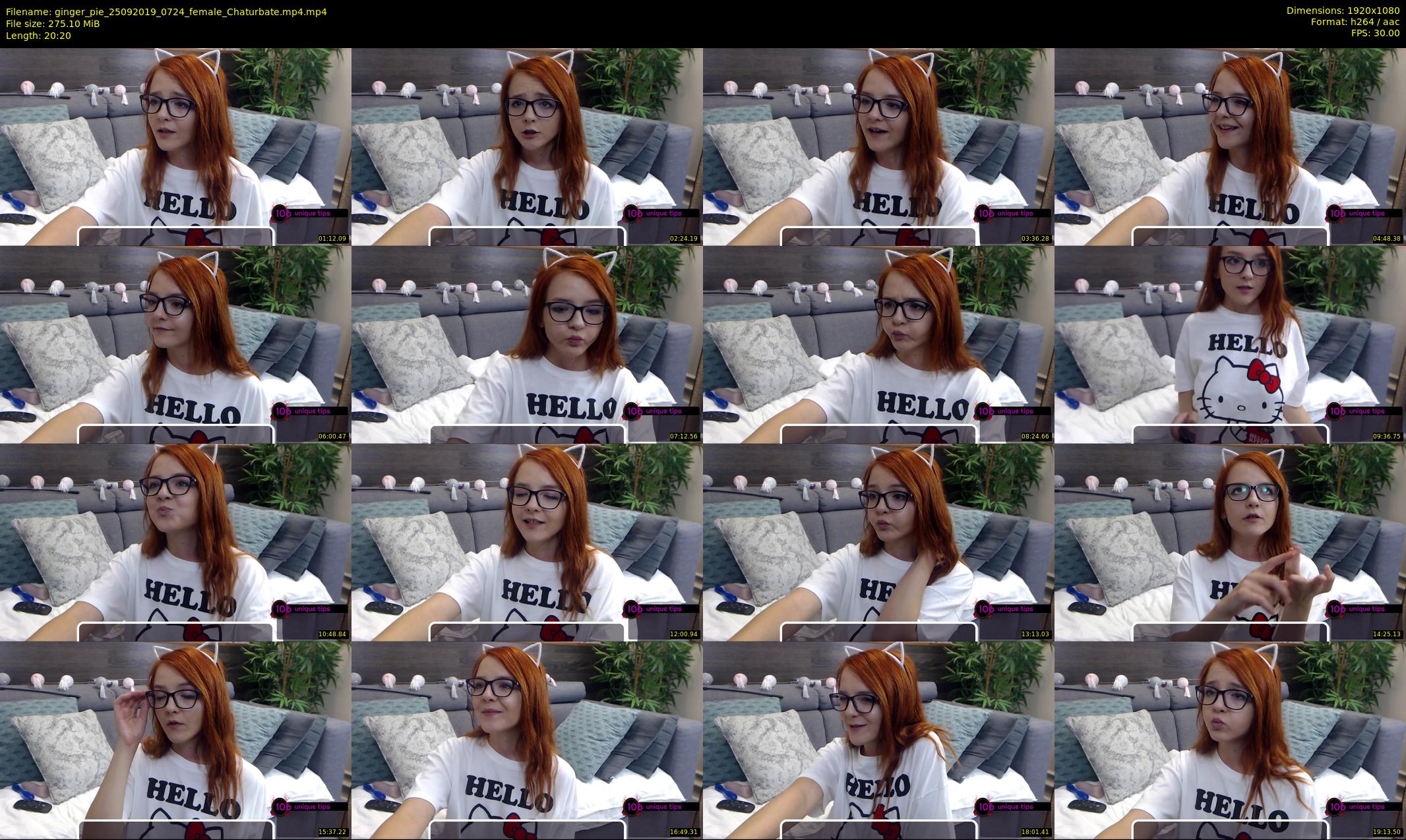 ginger_pie — 21 minute Chaturbate female cam show recording, 1080p, Sep 25, 2019