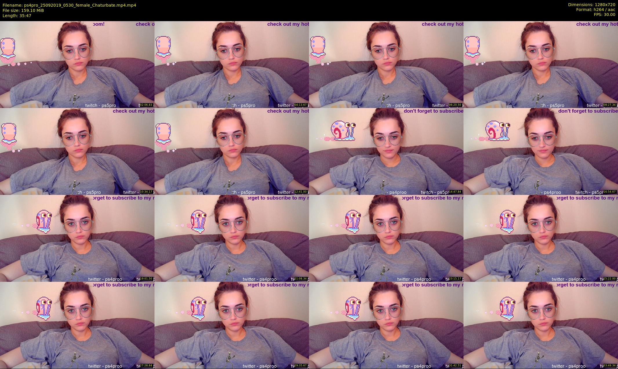 ps4pro — 36 minute Chaturbate female cam show recording, 720p, Sep 25, 2019