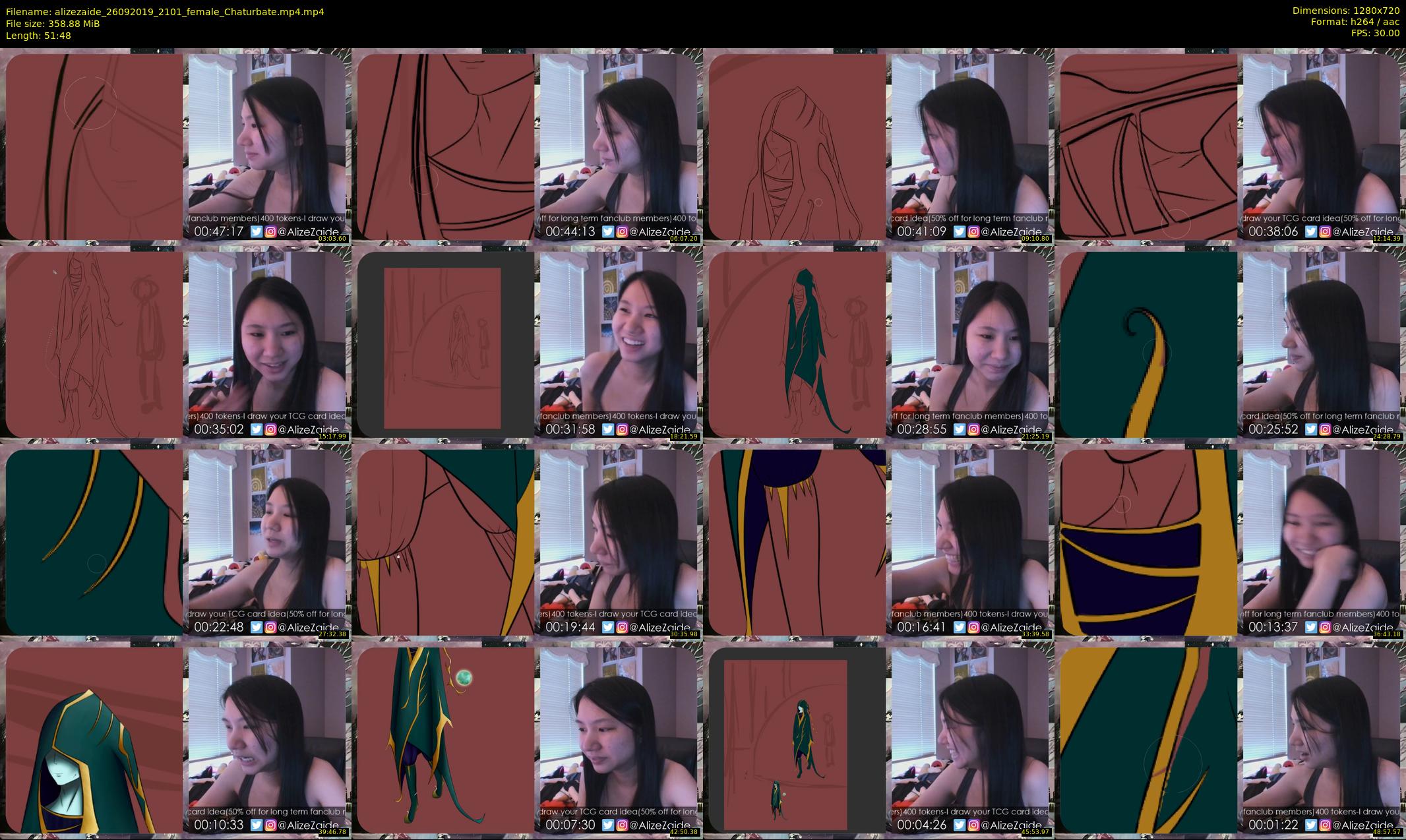 alizezaide — 52 minute Chaturbate female cam show recording, 720p, Sep 26, 2019